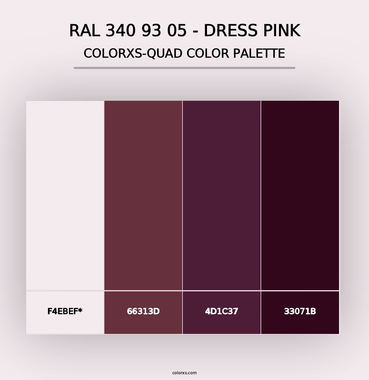 RAL 340 93 05 - Dress Pink - Colorxs Quad Palette