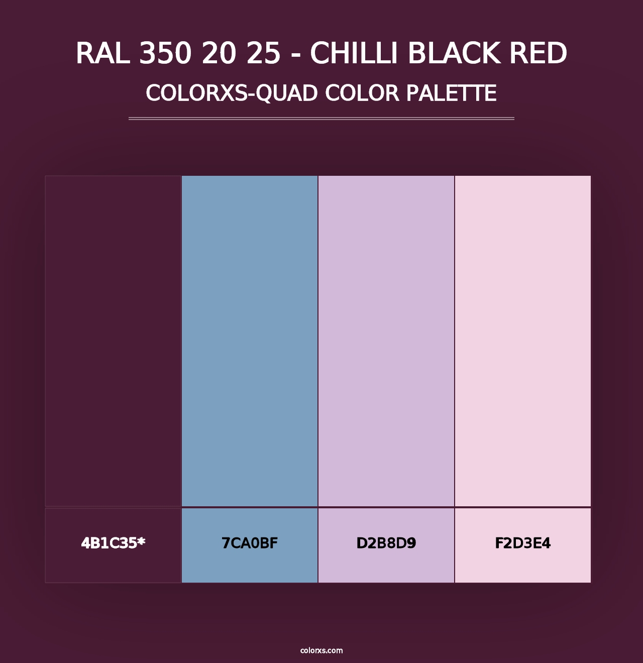 RAL 350 20 25 - Chilli Black Red - Colorxs Quad Palette