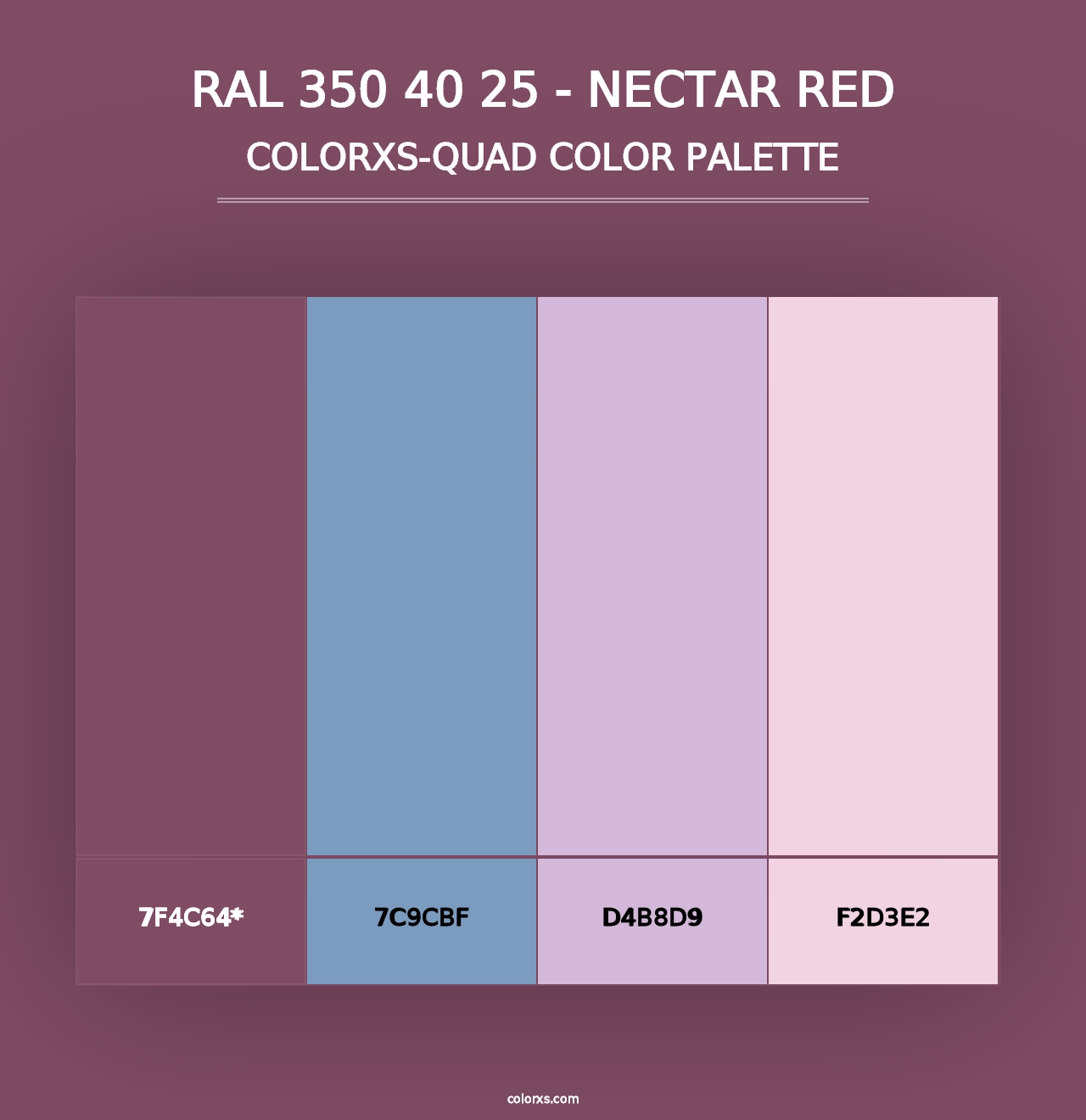 RAL 350 40 25 - Nectar Red - Colorxs Quad Palette