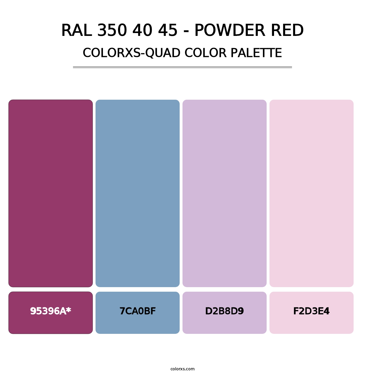 RAL 350 40 45 - Powder Red - Colorxs Quad Palette