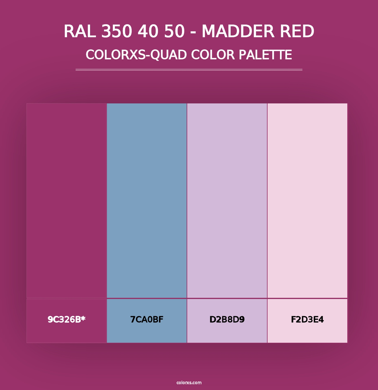 RAL 350 40 50 - Madder Red - Colorxs Quad Palette