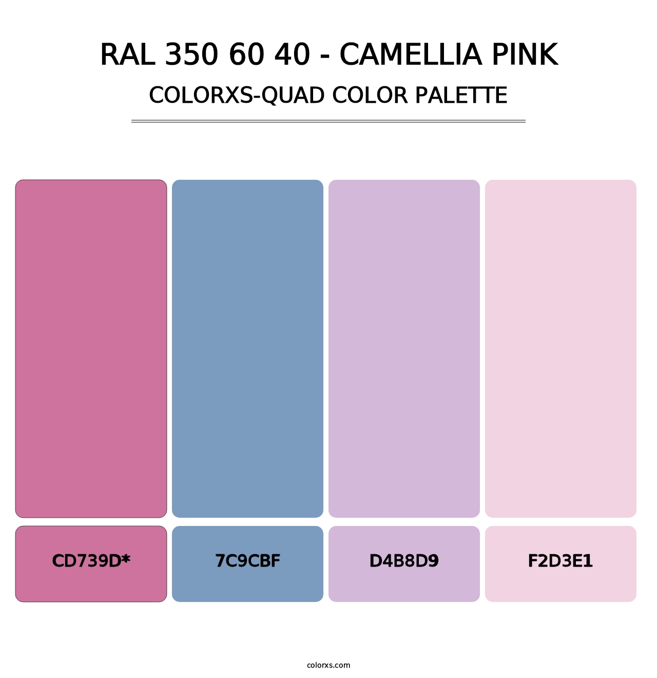 RAL 350 60 40 - Camellia Pink - Colorxs Quad Palette