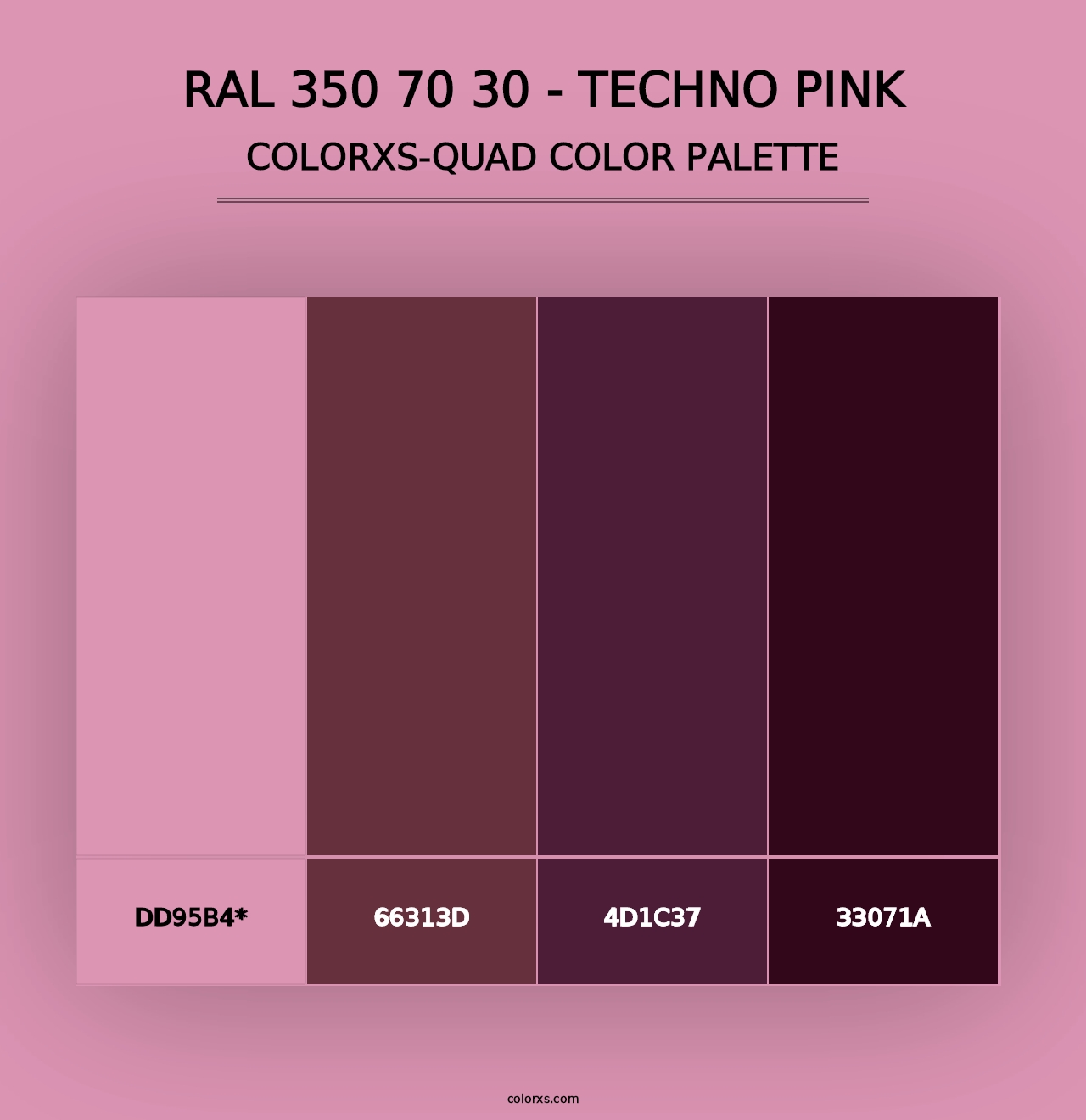 RAL 350 70 30 - Techno Pink - Colorxs Quad Palette