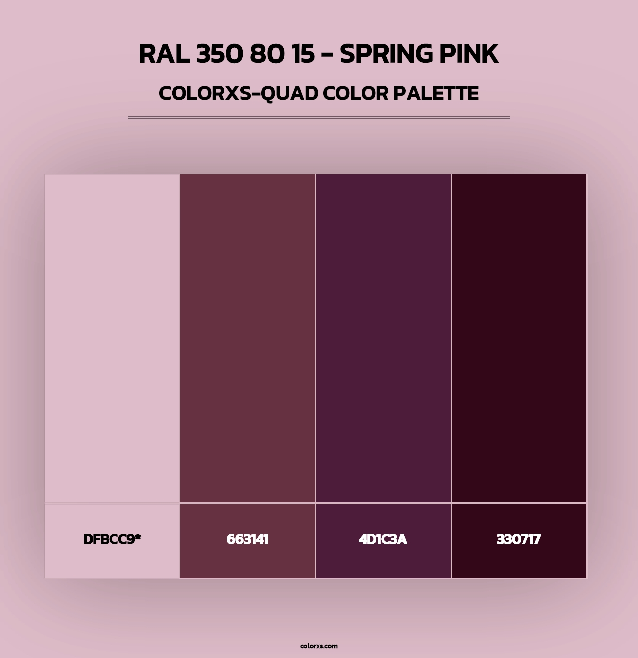 RAL 350 80 15 - Spring Pink - Colorxs Quad Palette