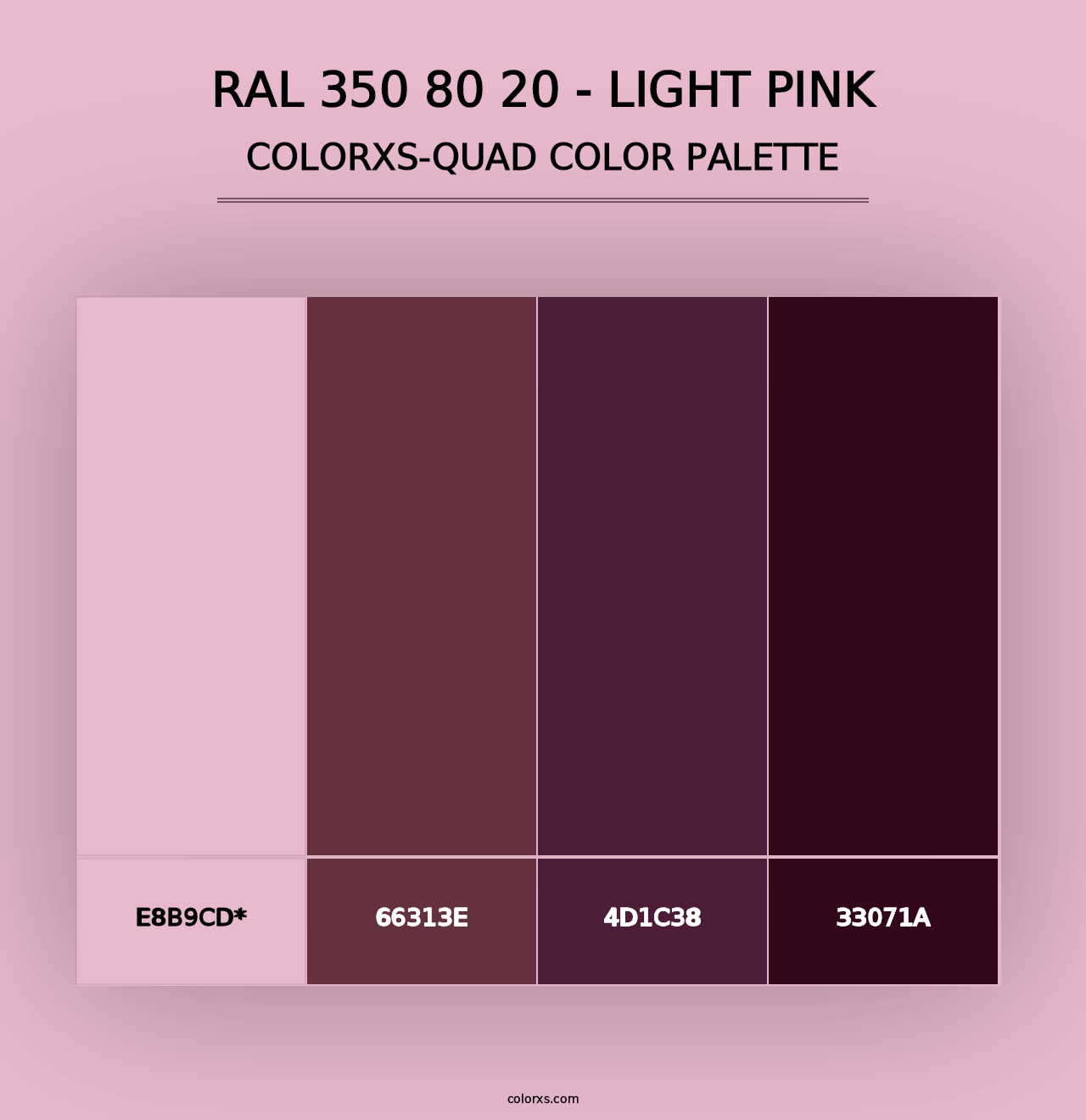 RAL 350 80 20 - Light Pink - Colorxs Quad Palette