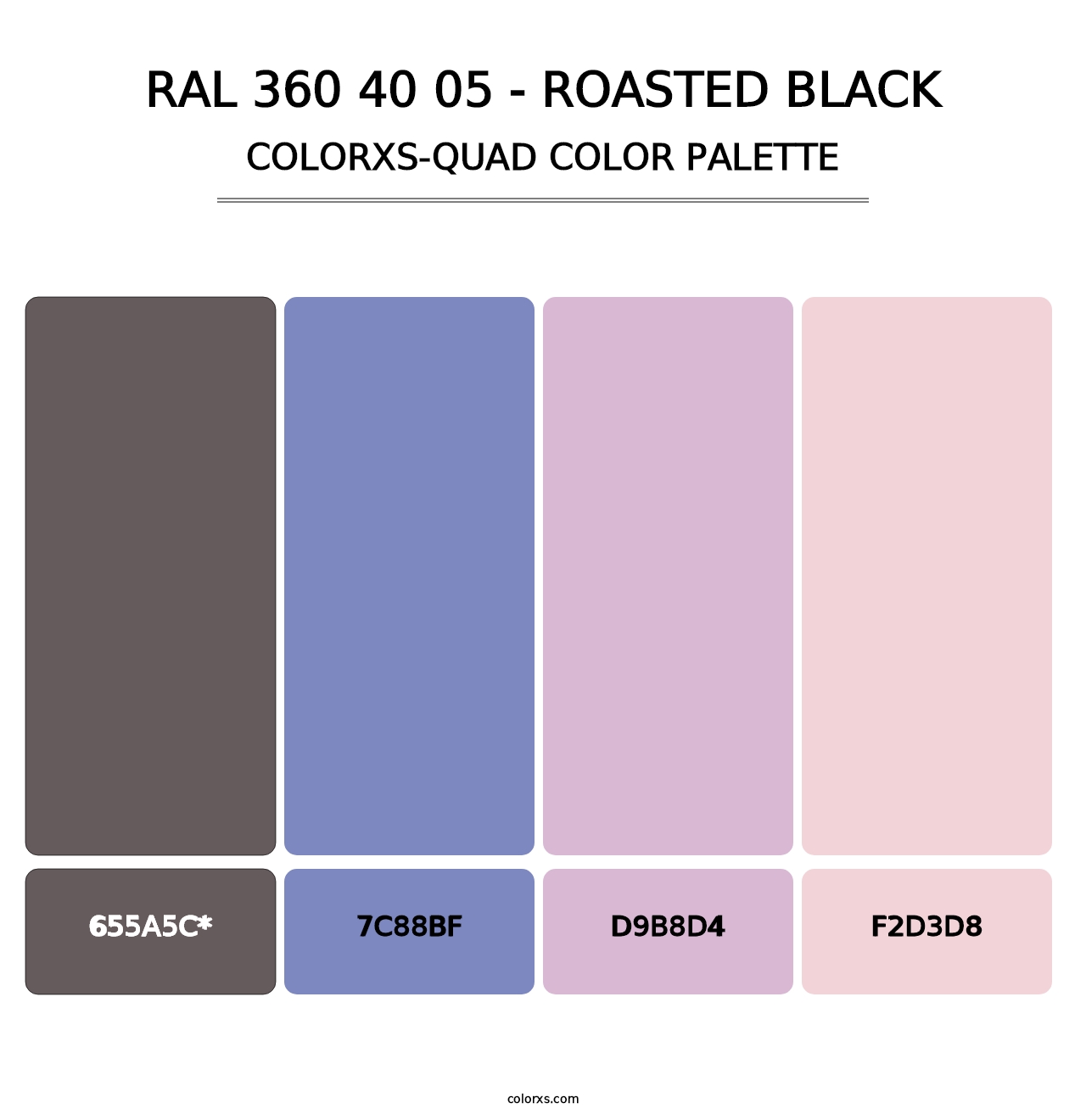 RAL 360 40 05 - Roasted Black - Colorxs Quad Palette