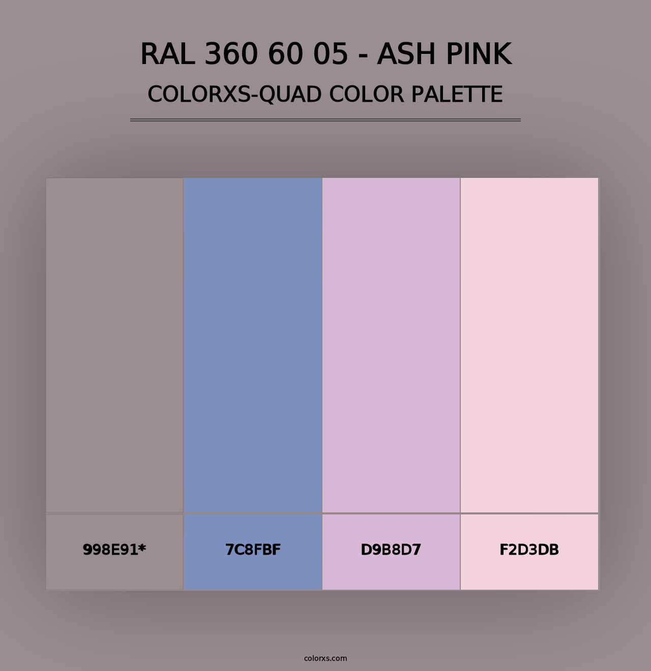 RAL 360 60 05 - Ash Pink - Colorxs Quad Palette