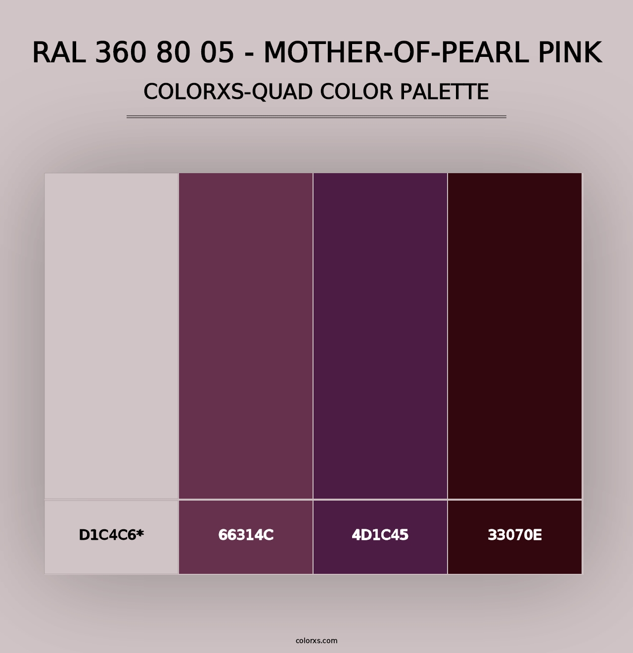 RAL 360 80 05 - Mother-Of-Pearl Pink - Colorxs Quad Palette