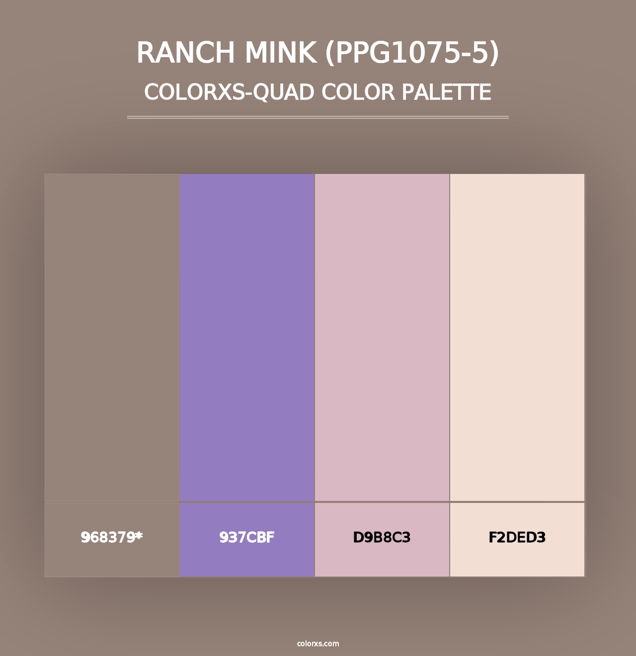 Ranch Mink (PPG1075-5) - Colorxs Quad Palette