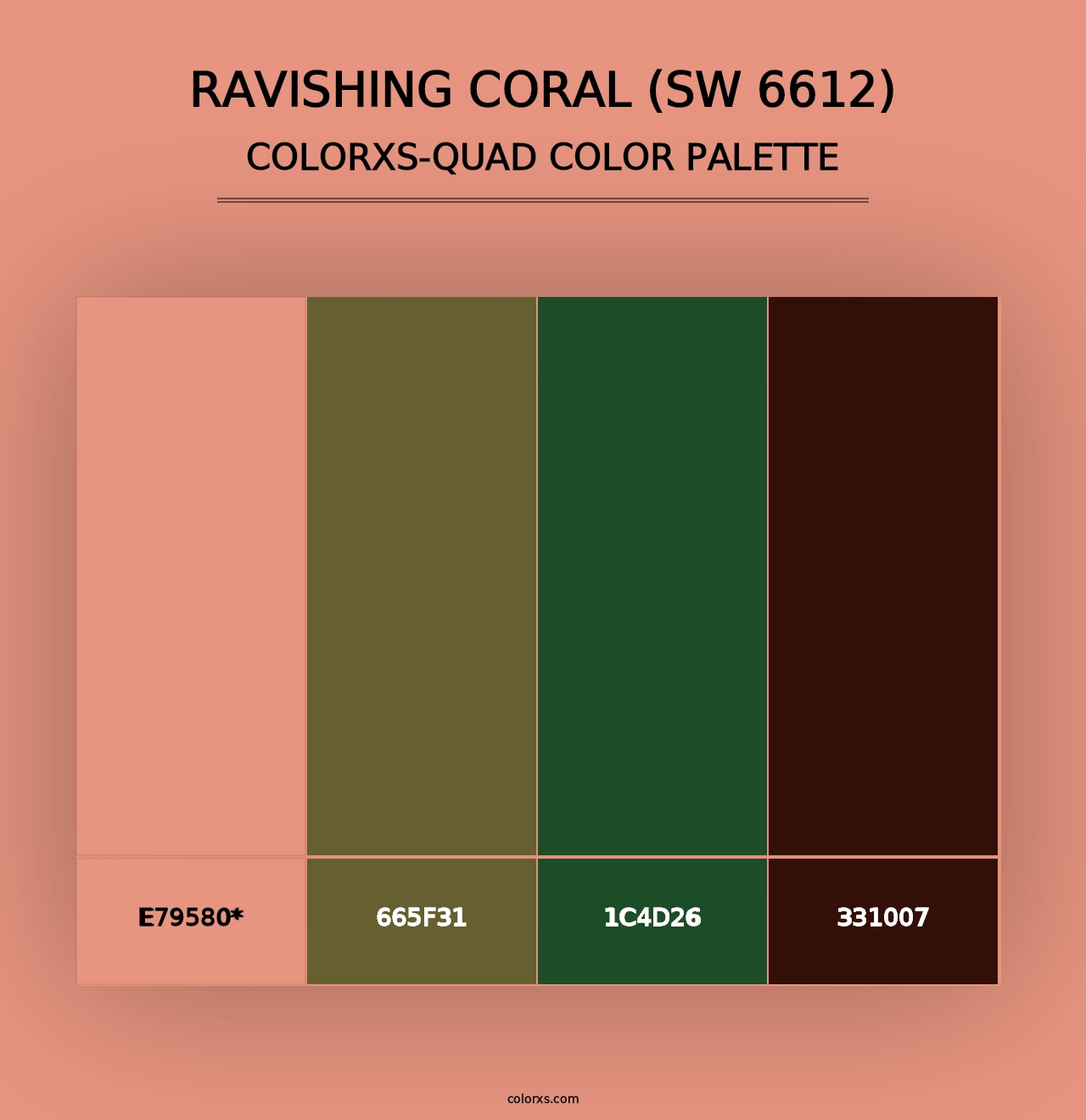 Ravishing Coral (SW 6612) - Colorxs Quad Palette