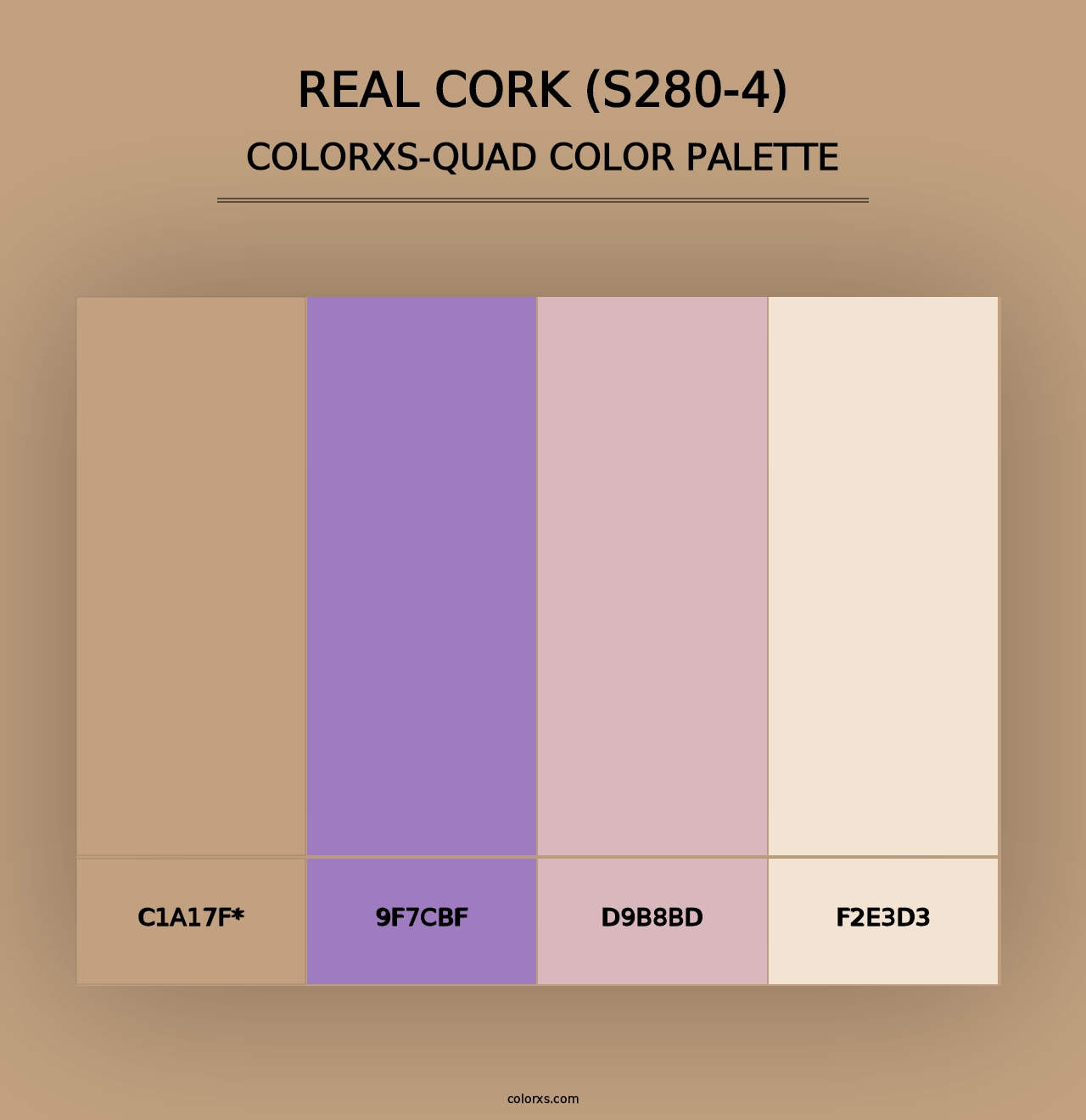 Real Cork (S280-4) - Colorxs Quad Palette