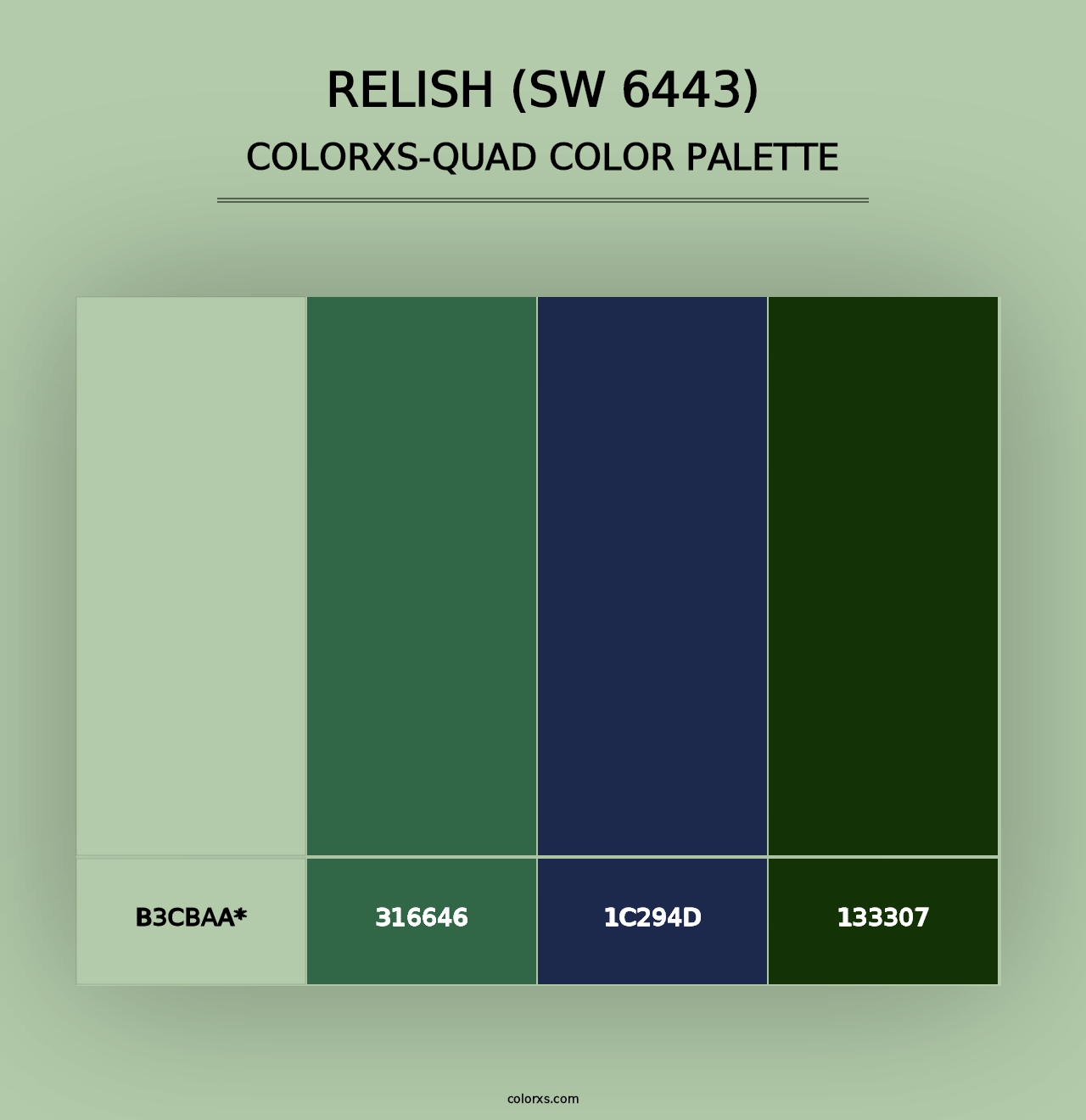 Relish (SW 6443) - Colorxs Quad Palette