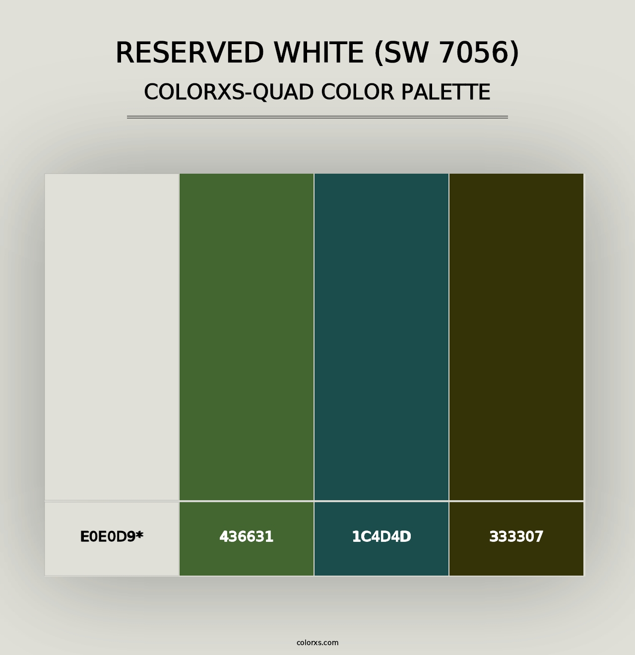 Reserved White (SW 7056) - Colorxs Quad Palette