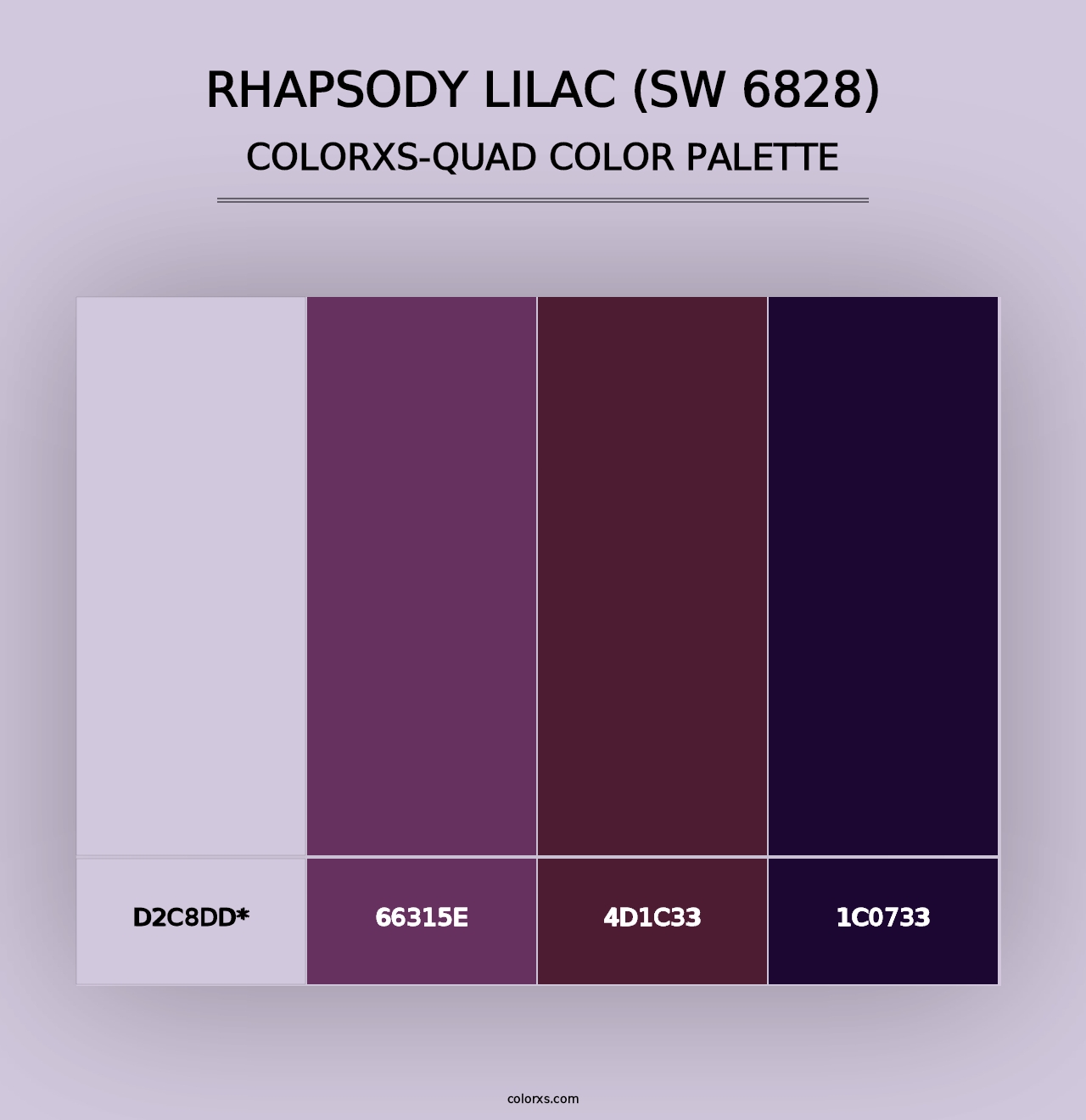 Rhapsody Lilac (SW 6828) - Colorxs Quad Palette