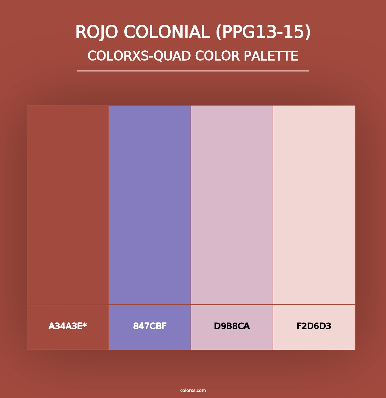 Rojo Colonial (PPG13-15) - Colorxs Quad Palette