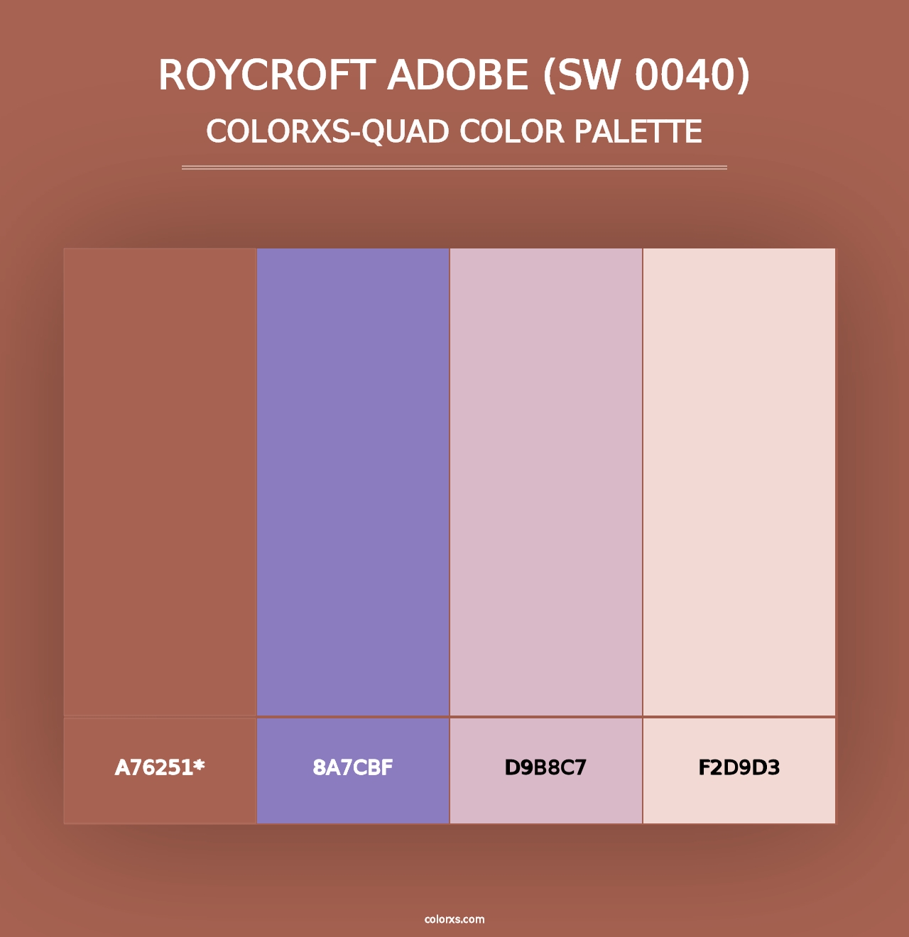 Roycroft Adobe (SW 0040) - Colorxs Quad Palette