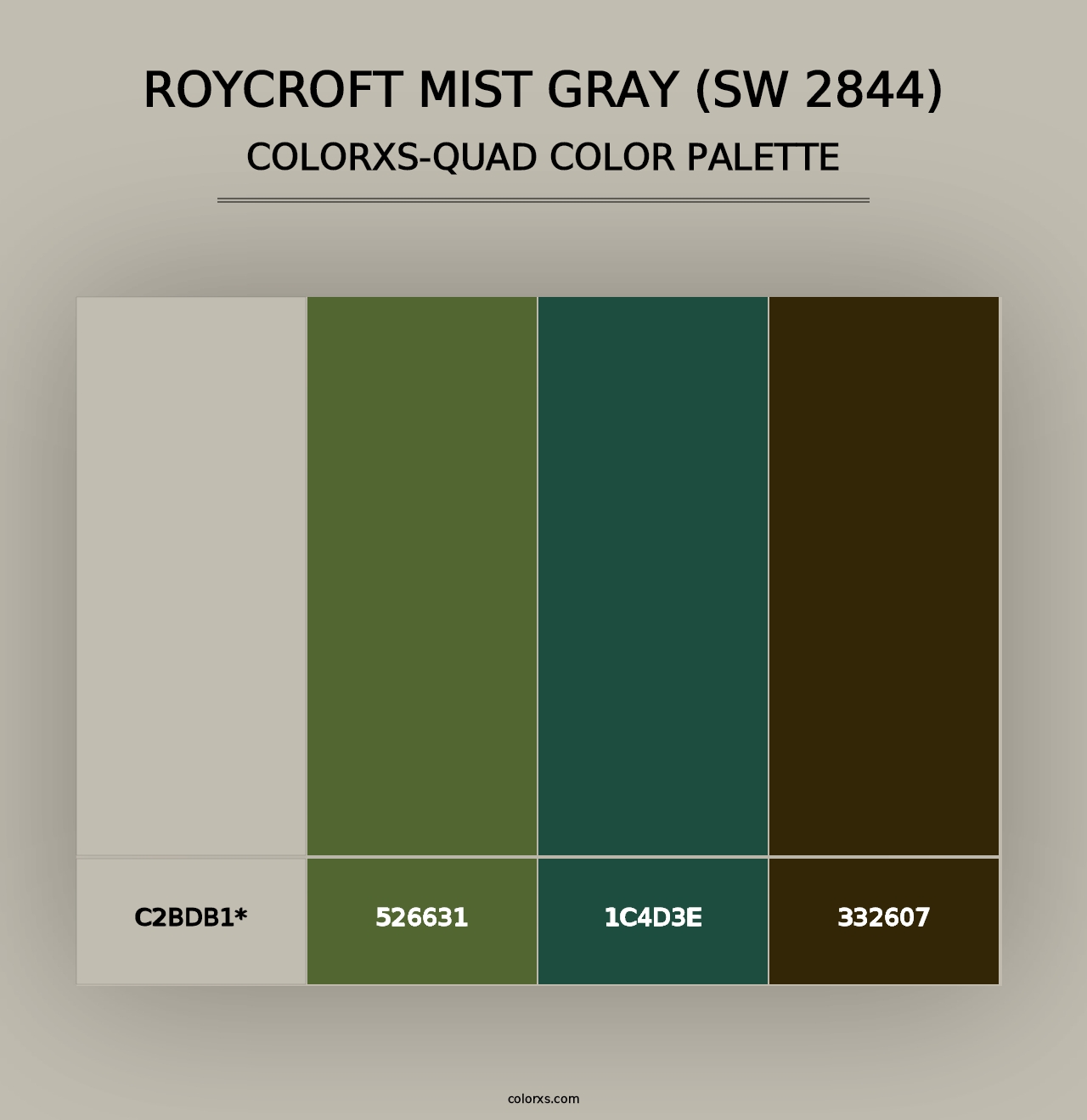 Roycroft Mist Gray (SW 2844) - Colorxs Quad Palette