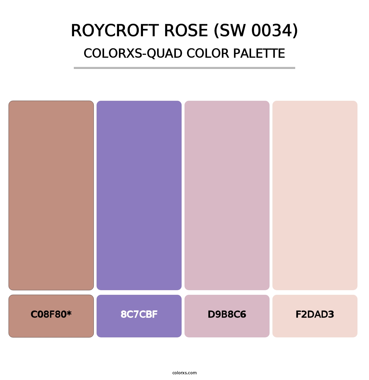 Roycroft Rose (SW 0034) - Colorxs Quad Palette