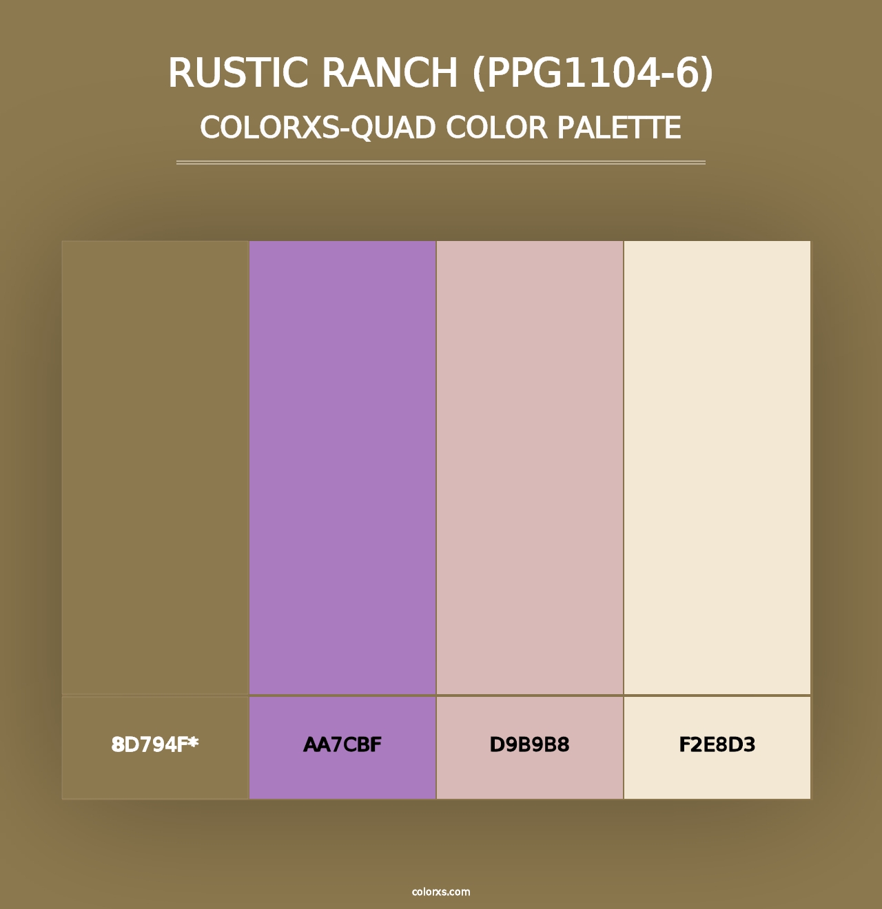 Rustic Ranch (PPG1104-6) - Colorxs Quad Palette