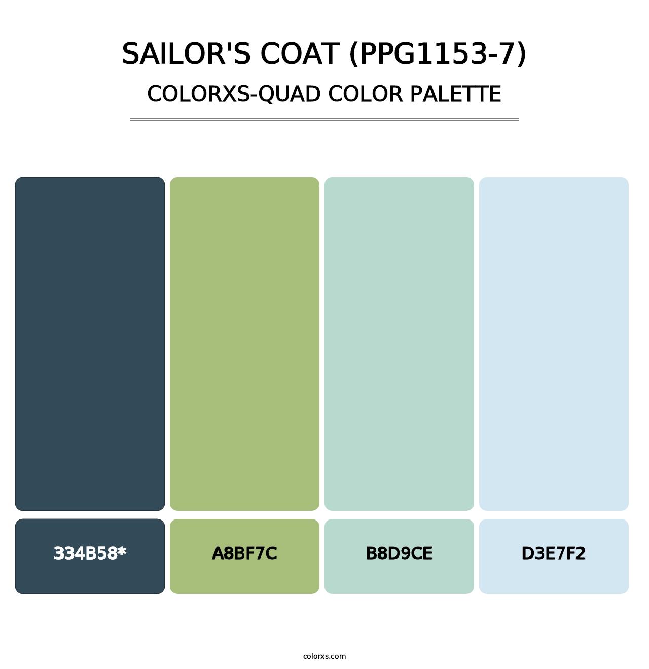 Sailor's Coat (PPG1153-7) - Colorxs Quad Palette