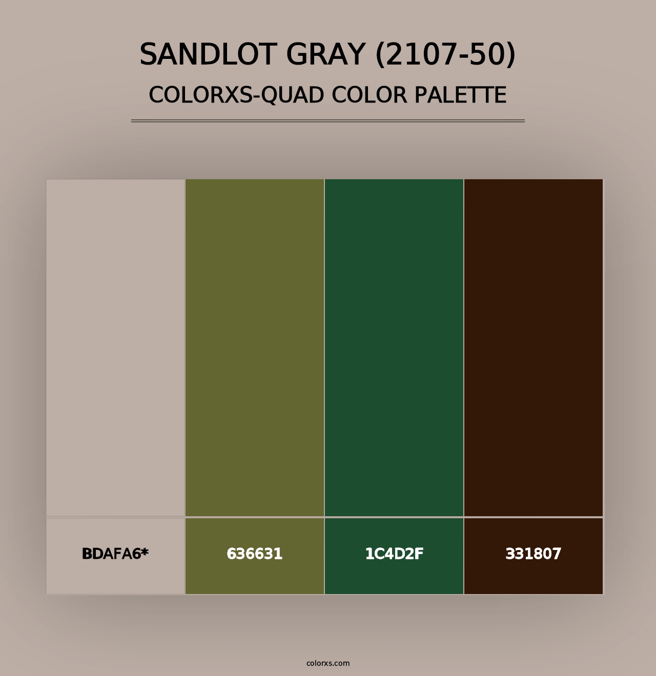 Sandlot Gray (2107-50) - Colorxs Quad Palette