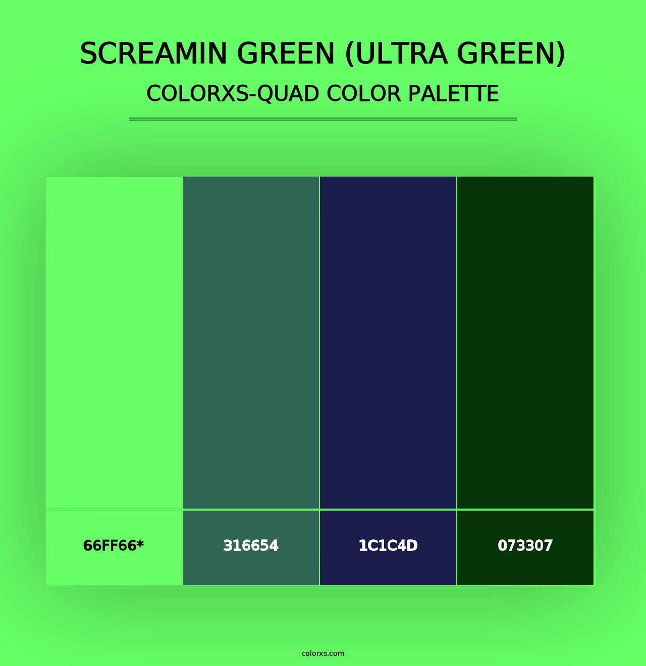 Screamin Green (Ultra Green) - Colorxs Quad Palette