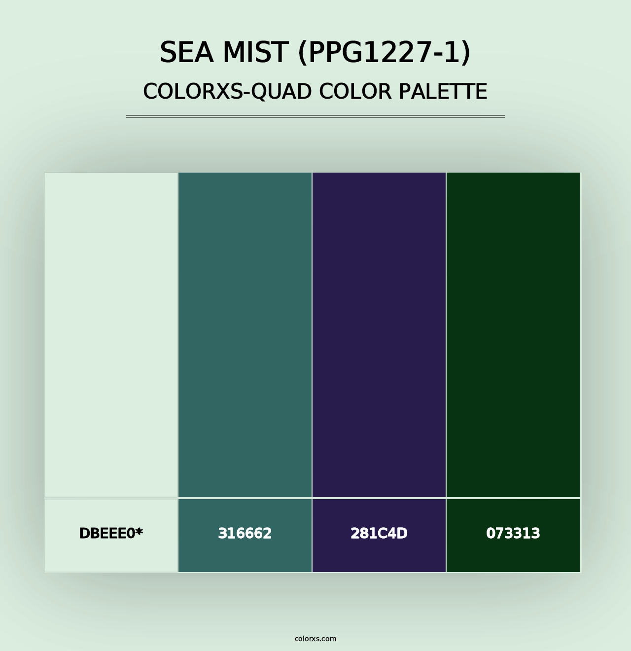 Sea Mist (PPG1227-1) - Colorxs Quad Palette