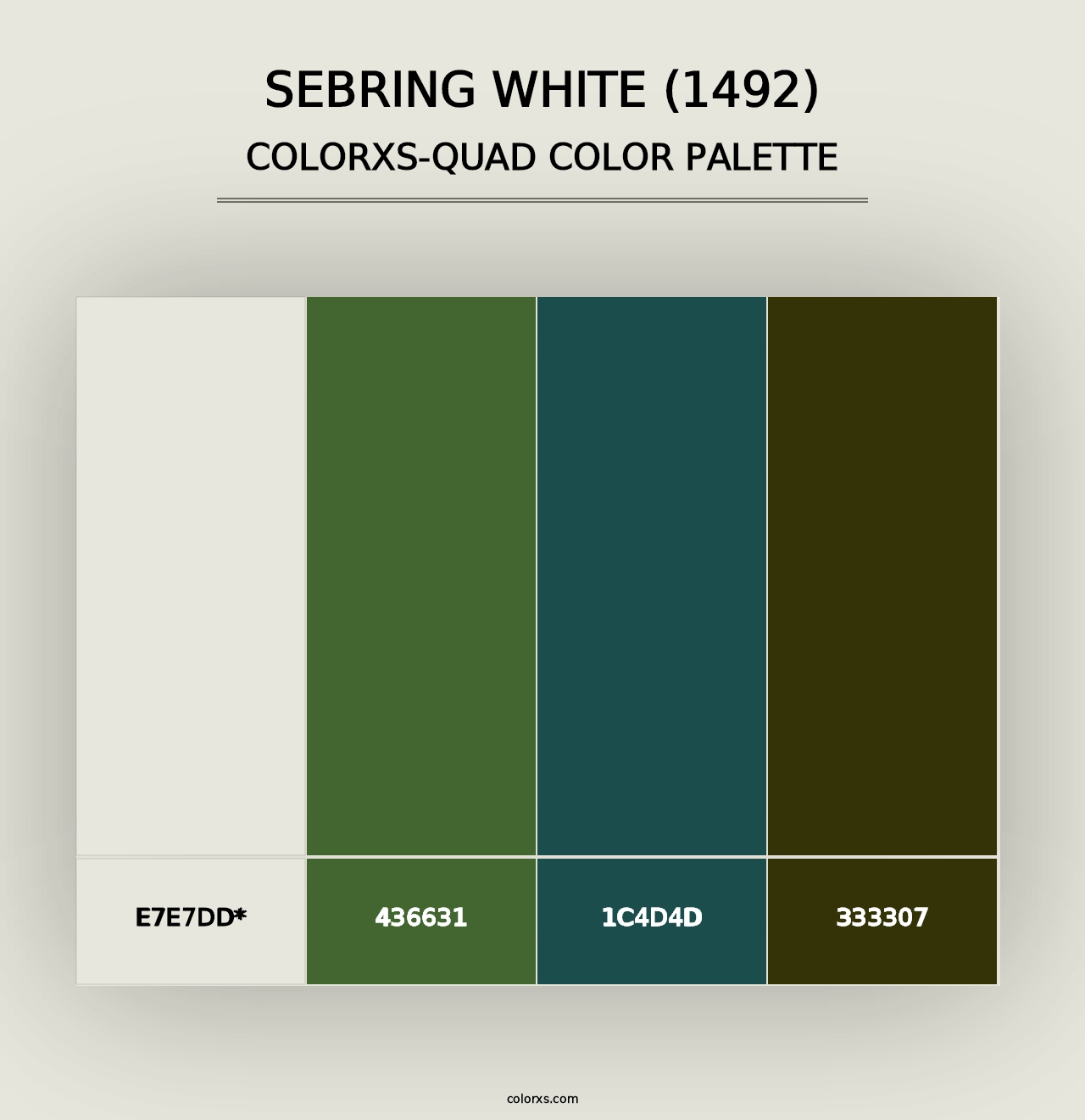 Sebring White (1492) - Colorxs Quad Palette