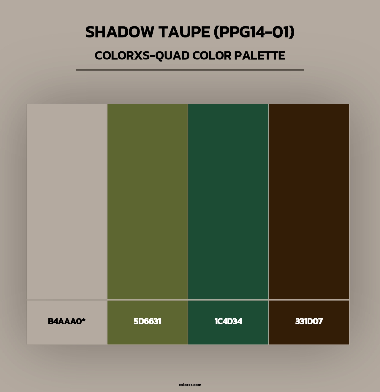 Shadow Taupe (PPG14-01) - Colorxs Quad Palette