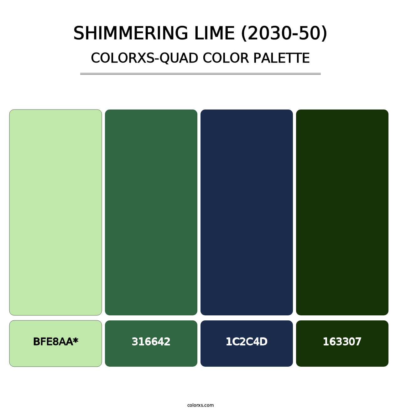 Shimmering Lime (2030-50) - Colorxs Quad Palette