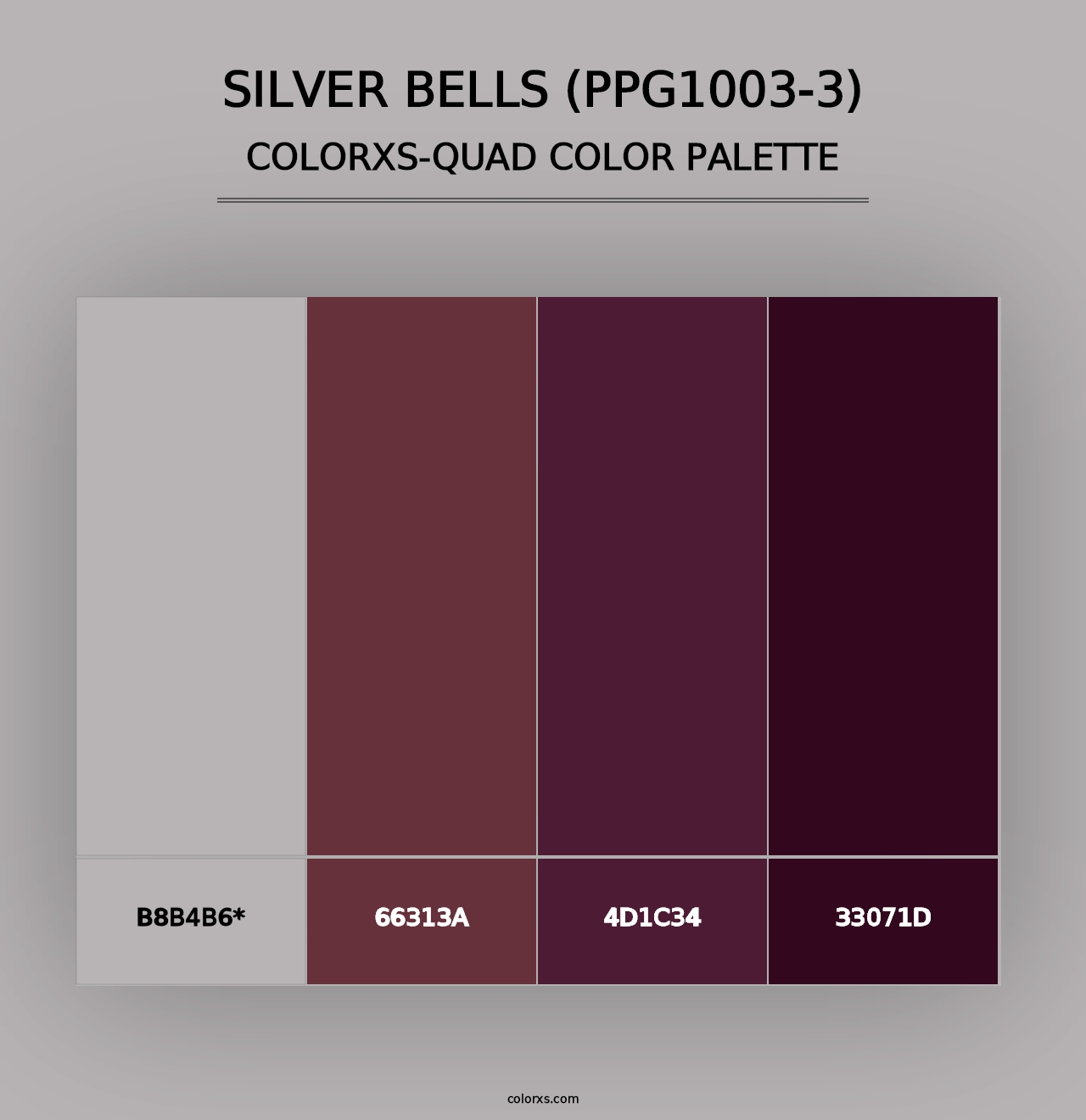 Silver Bells (PPG1003-3) - Colorxs Quad Palette