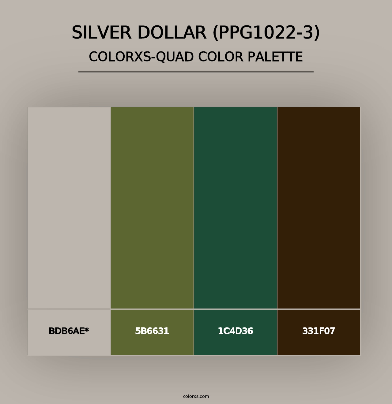 Silver Dollar (PPG1022-3) - Colorxs Quad Palette