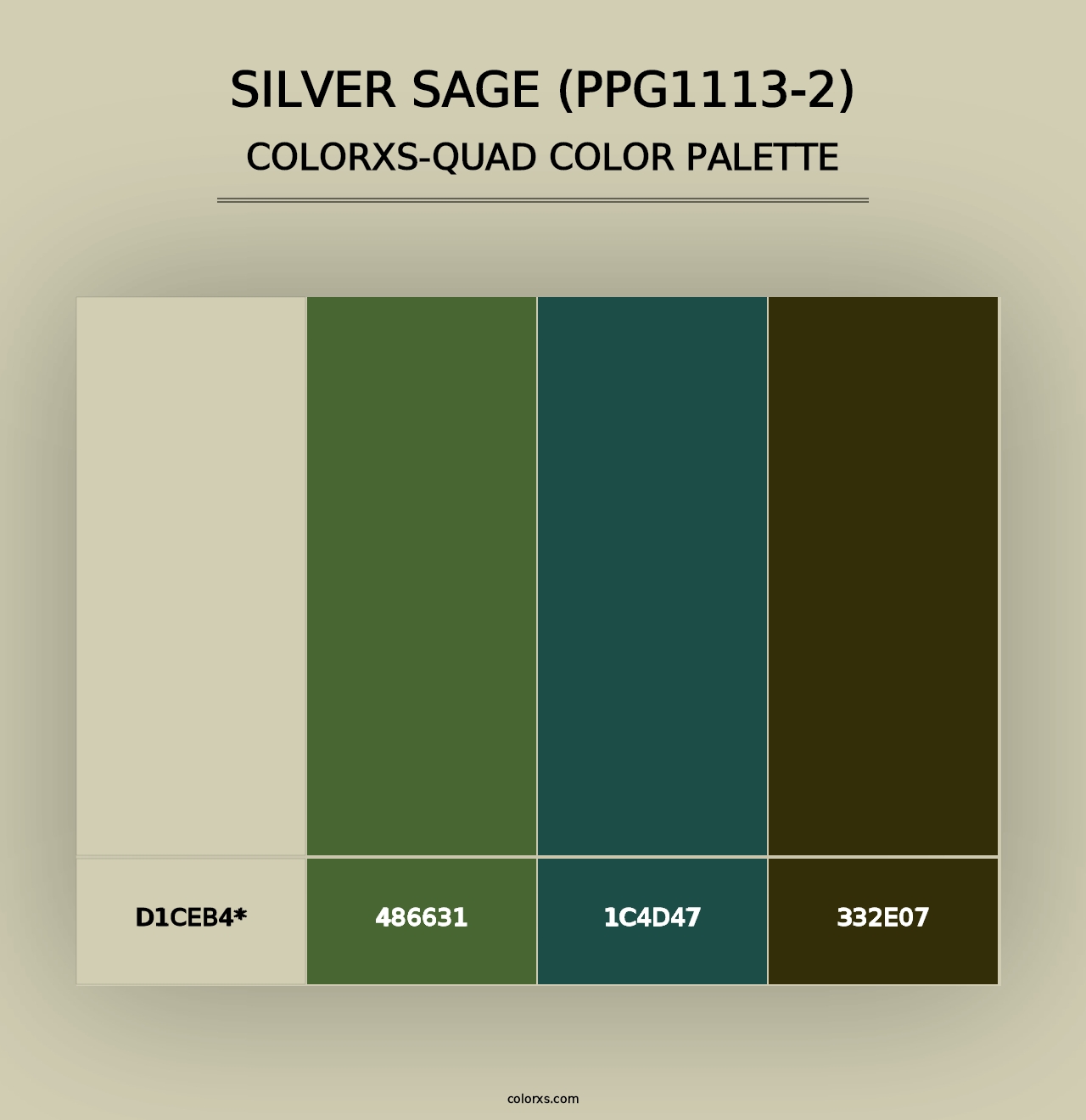 Silver Sage (PPG1113-2) - Colorxs Quad Palette