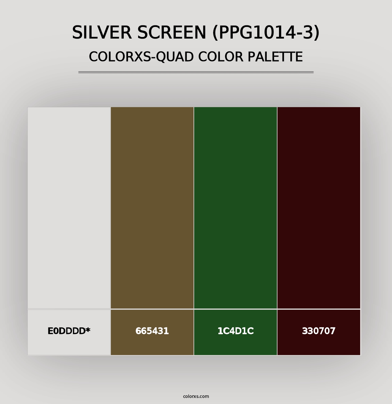 Silver Screen (PPG1014-3) - Colorxs Quad Palette