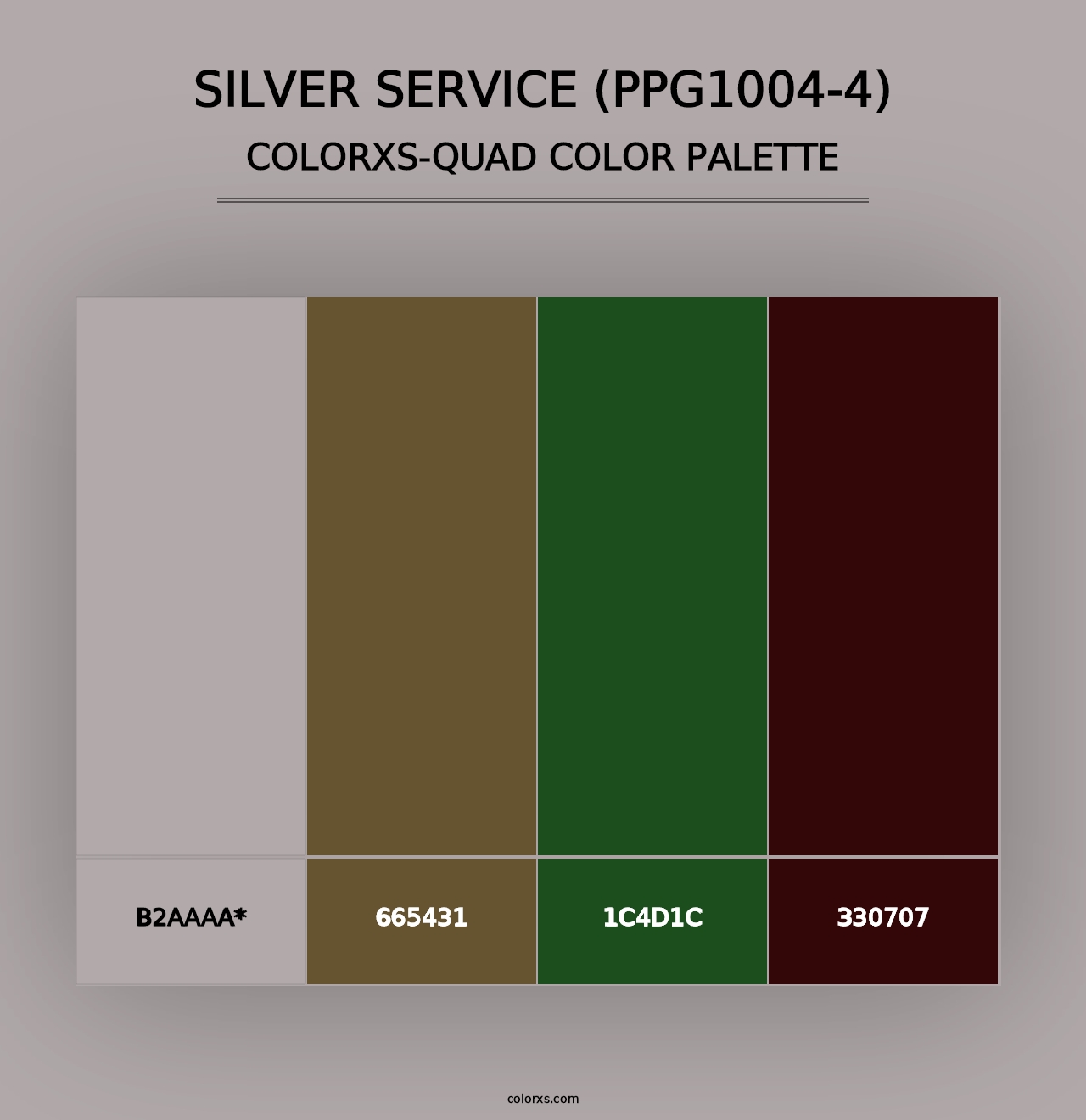 Silver Service (PPG1004-4) - Colorxs Quad Palette