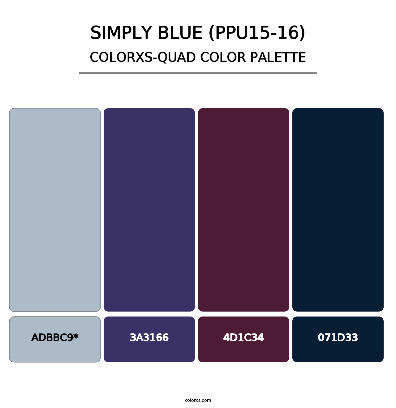 Simply Blue (PPU15-16) - Colorxs Quad Palette