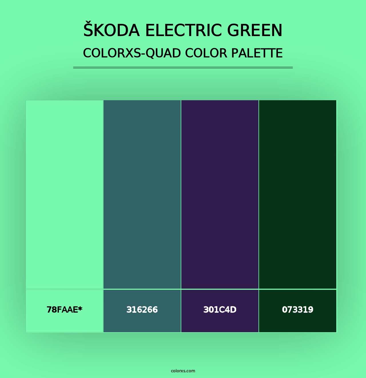 Škoda Electric Green - Colorxs Quad Palette