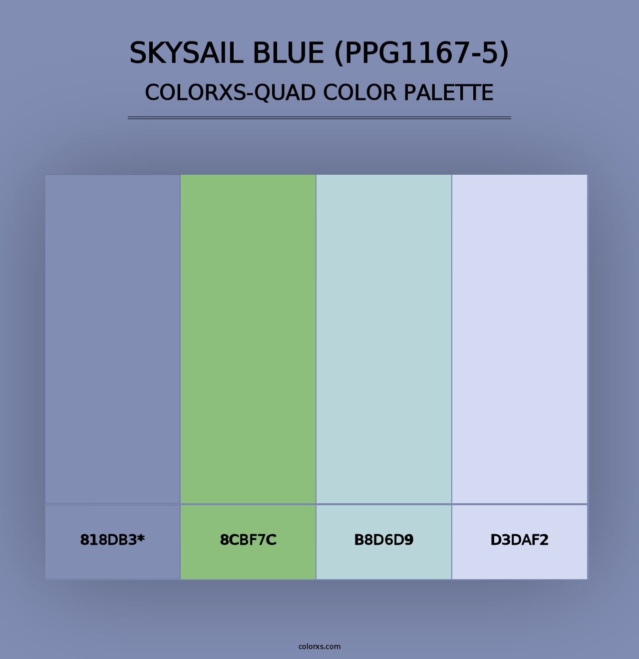 Skysail Blue (PPG1167-5) - Colorxs Quad Palette