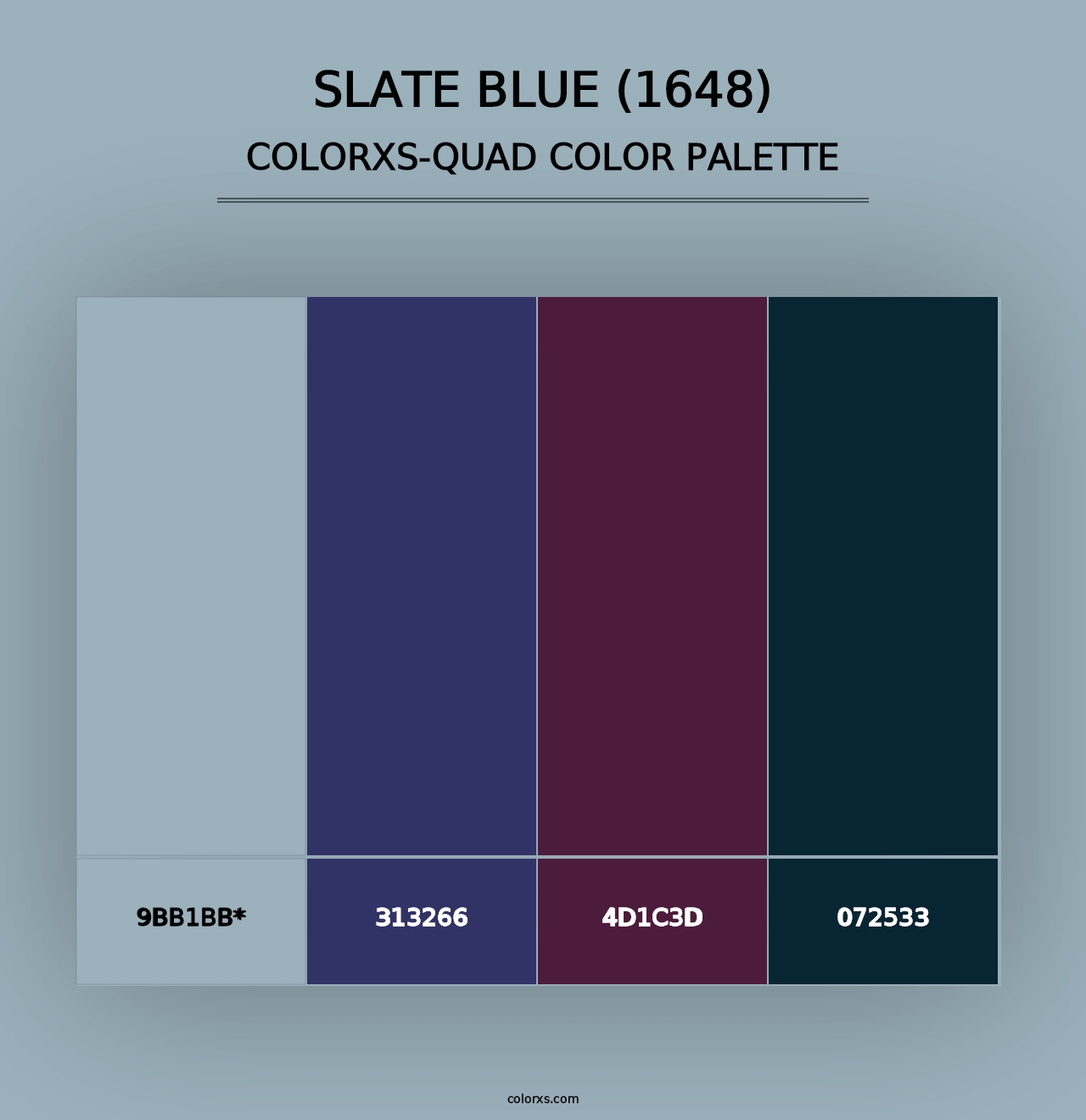 Slate Blue (1648) - Colorxs Quad Palette