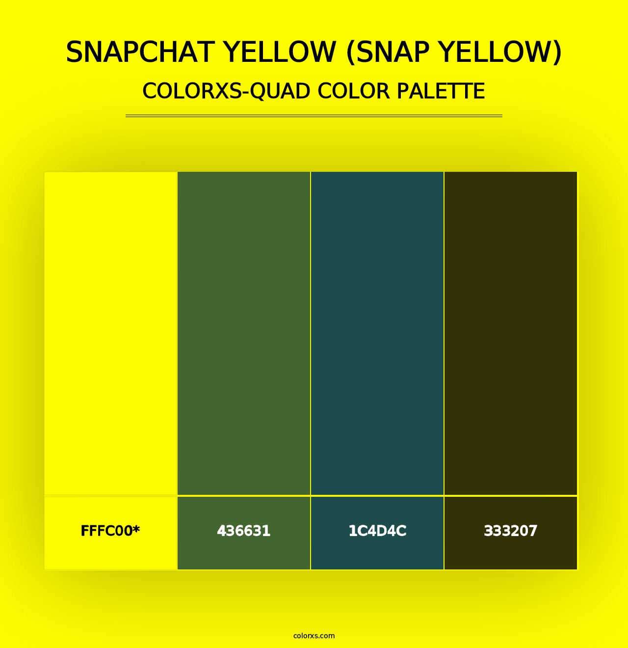 Snapchat Yellow (Snap Yellow) - Colorxs Quad Palette