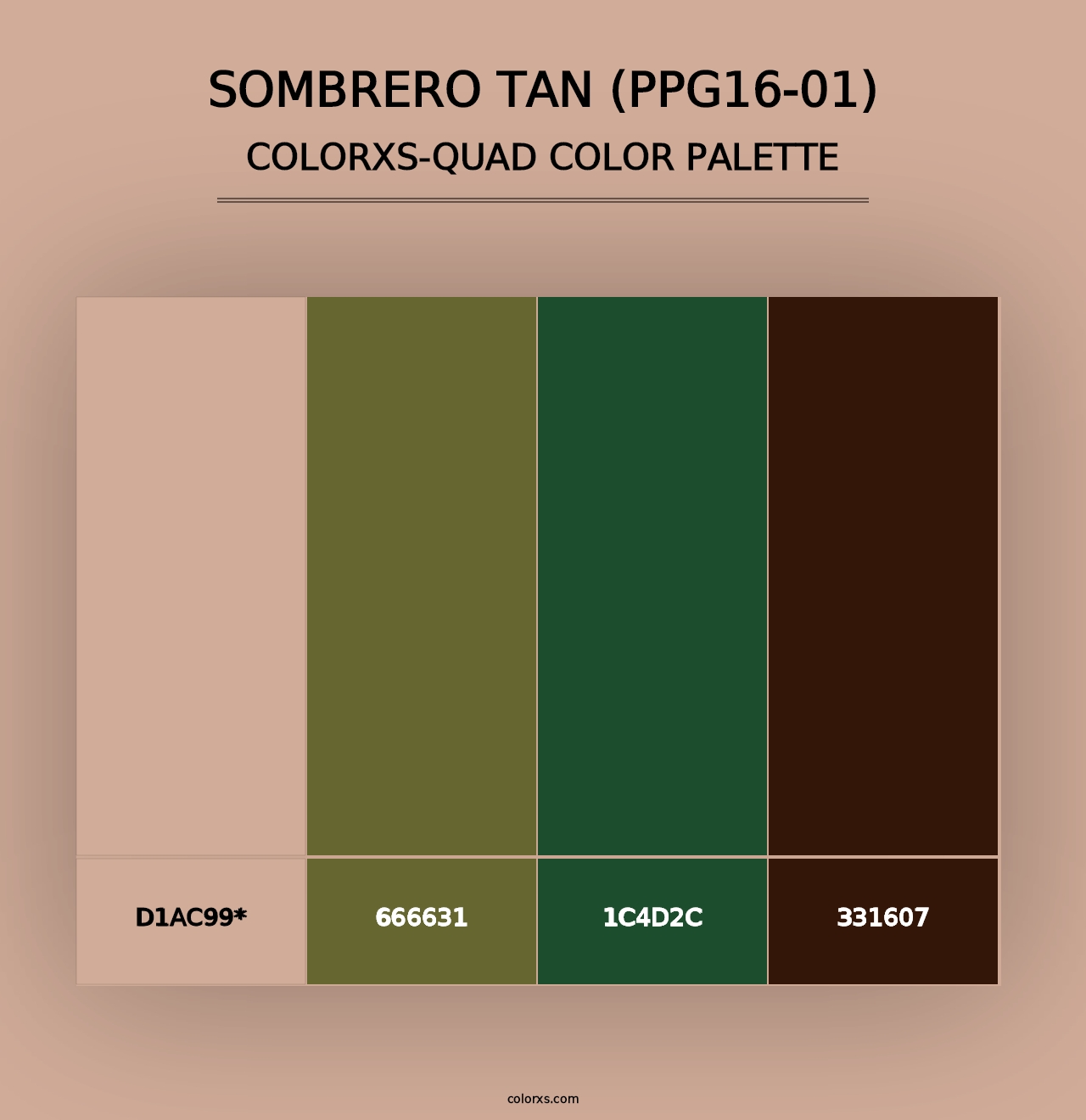 Sombrero Tan (PPG16-01) - Colorxs Quad Palette