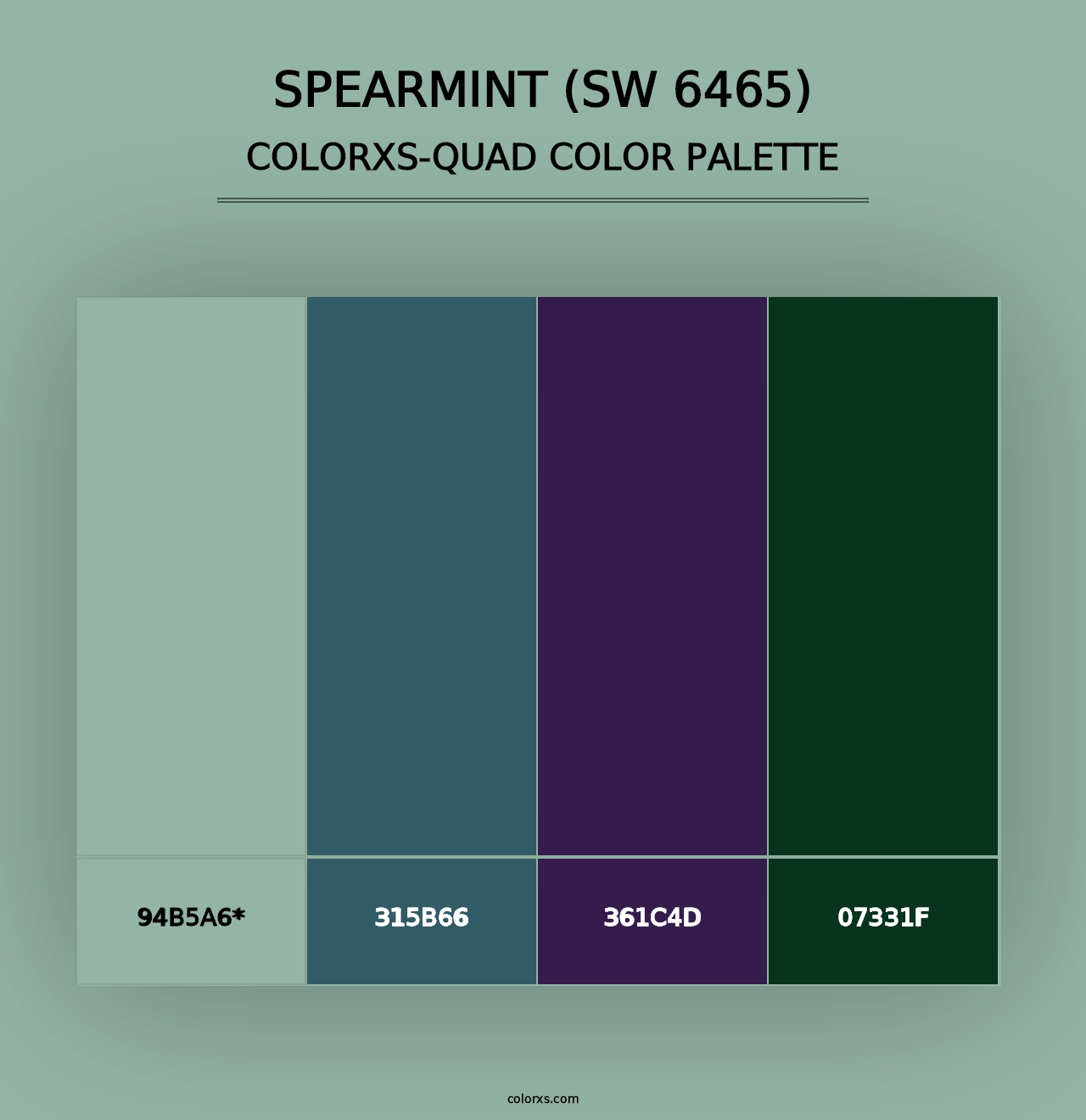 Spearmint (SW 6465) - Colorxs Quad Palette