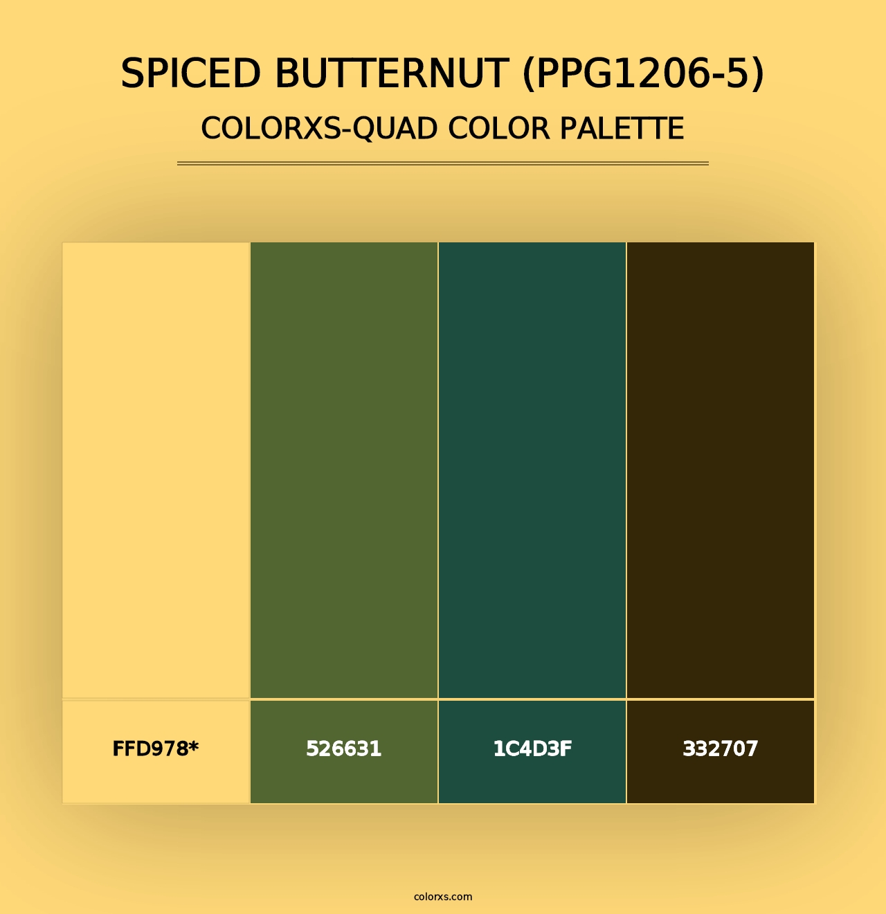 Spiced Butternut (PPG1206-5) - Colorxs Quad Palette