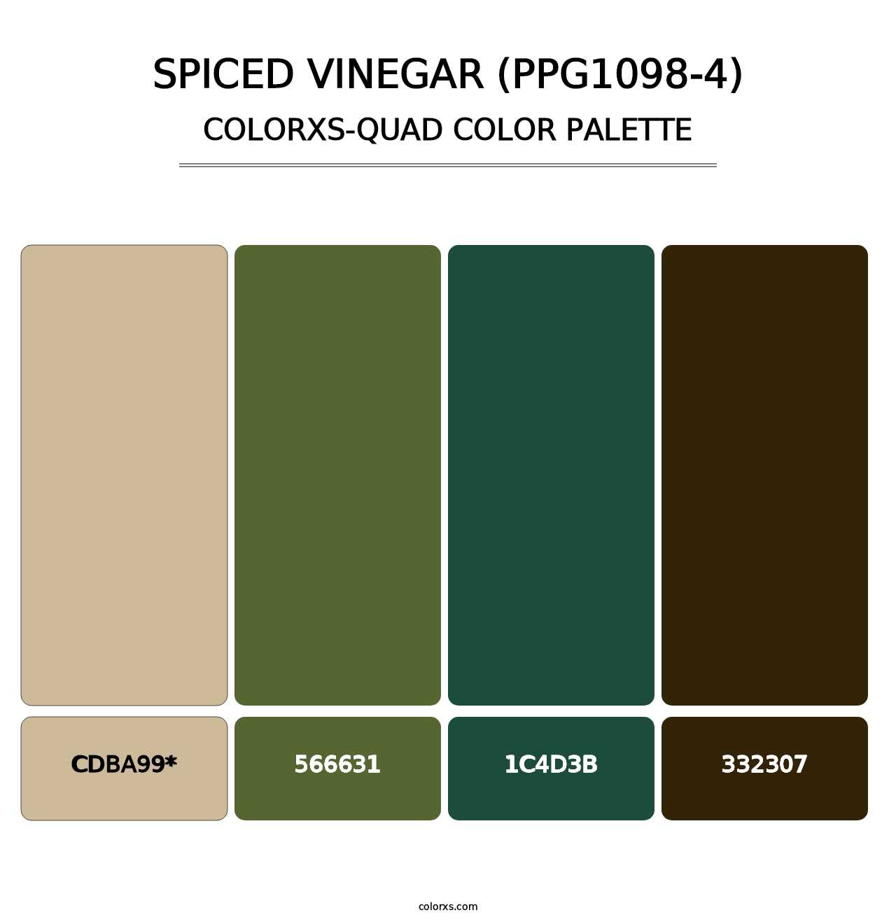 Spiced Vinegar (PPG1098-4) - Colorxs Quad Palette