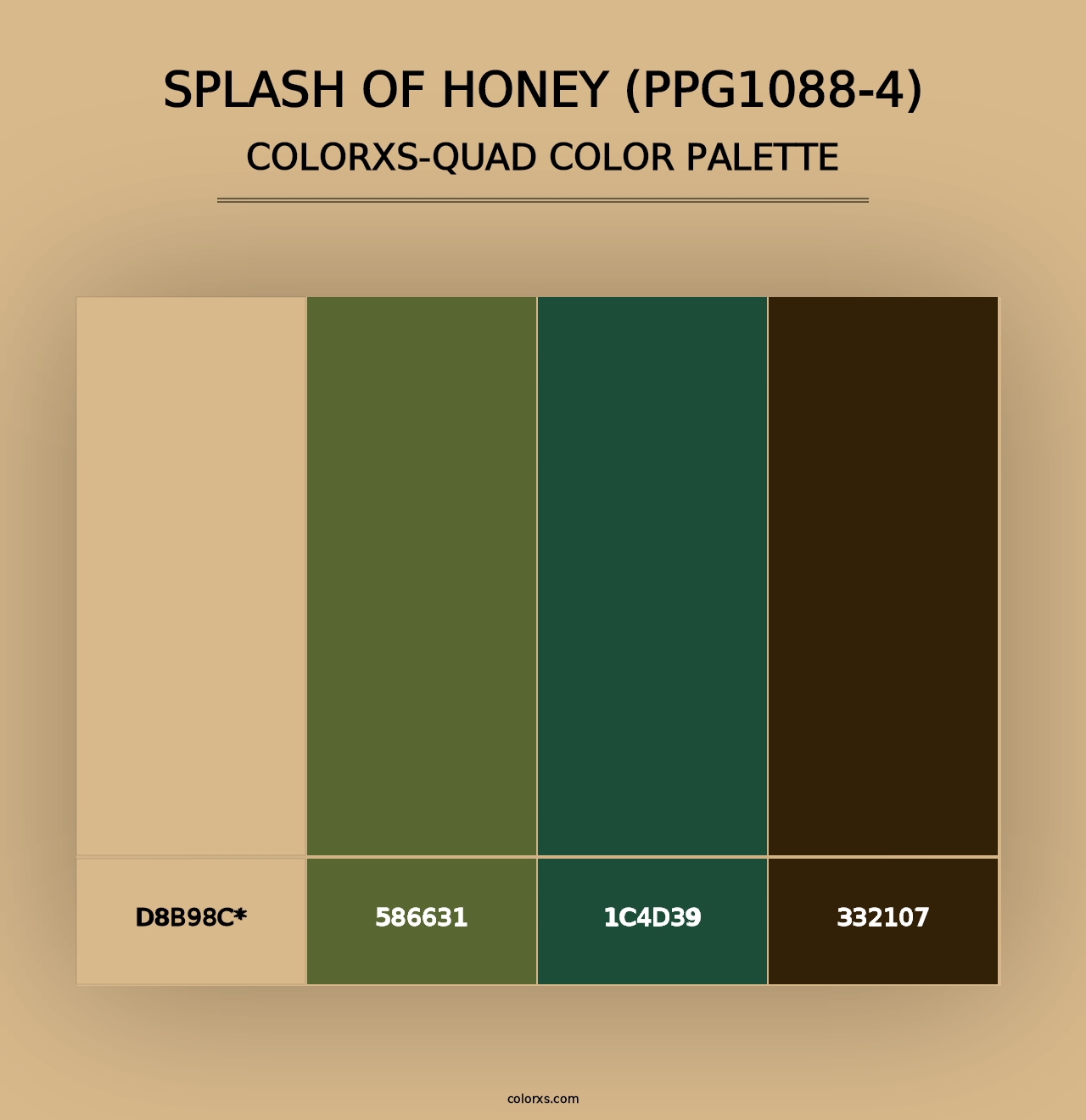 Splash Of Honey (PPG1088-4) - Colorxs Quad Palette