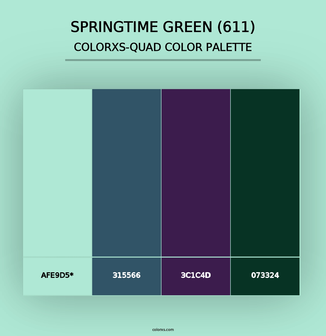 Springtime Green (611) - Colorxs Quad Palette