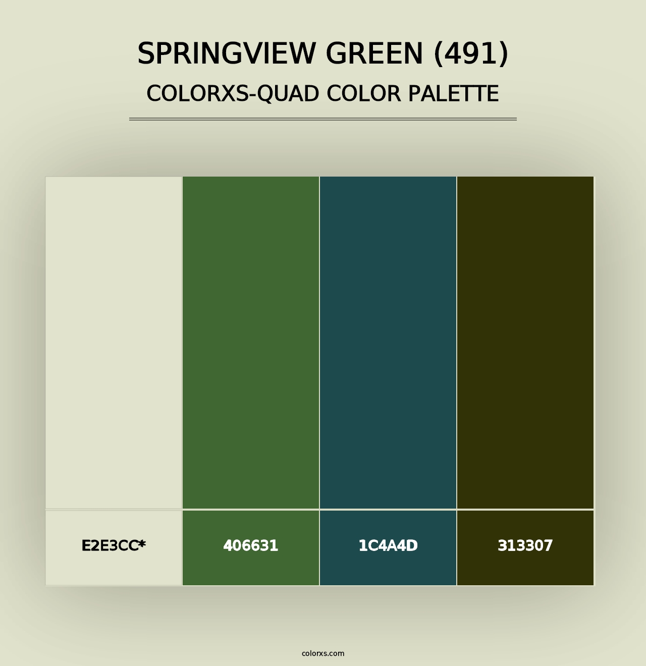 Springview Green (491) - Colorxs Quad Palette