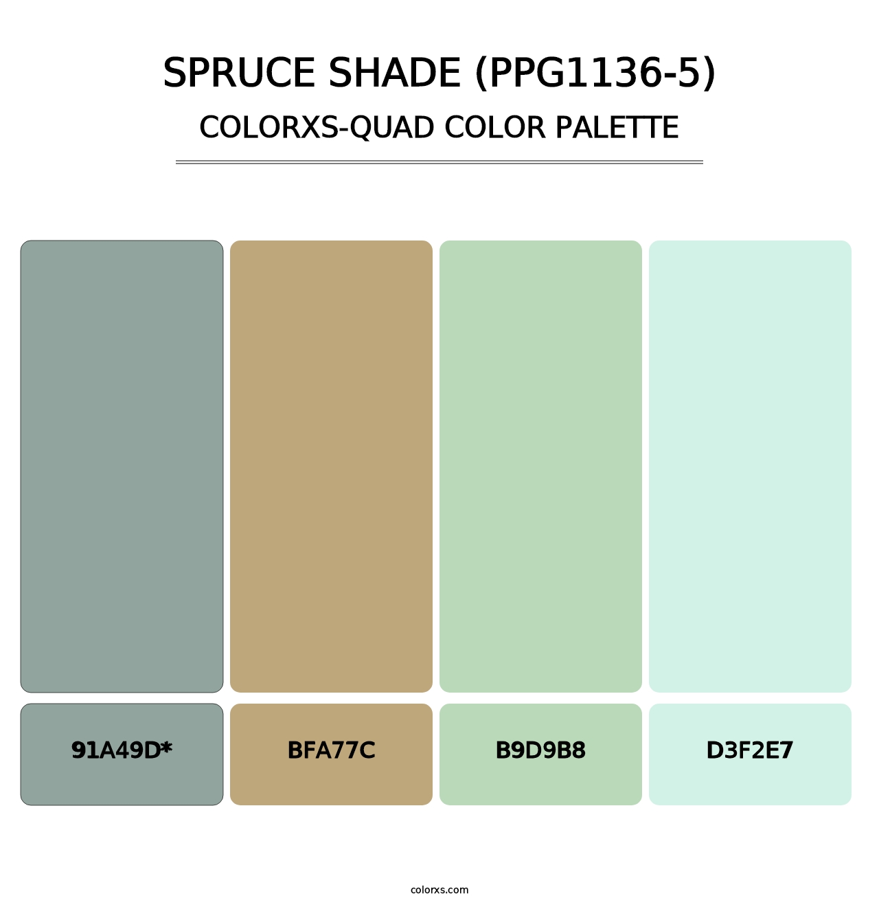 Spruce Shade (PPG1136-5) - Colorxs Quad Palette