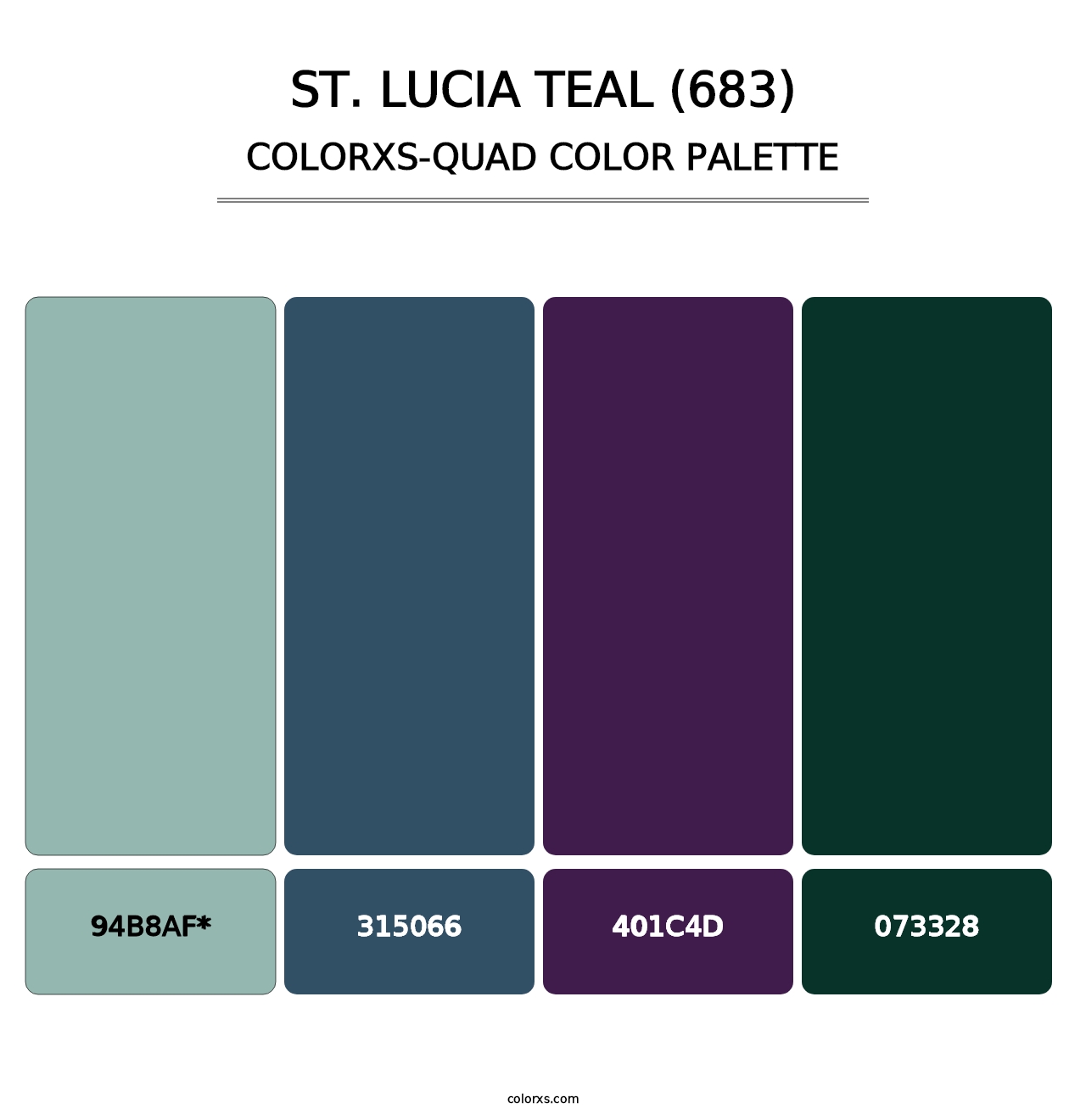 St. Lucia Teal (683) - Colorxs Quad Palette