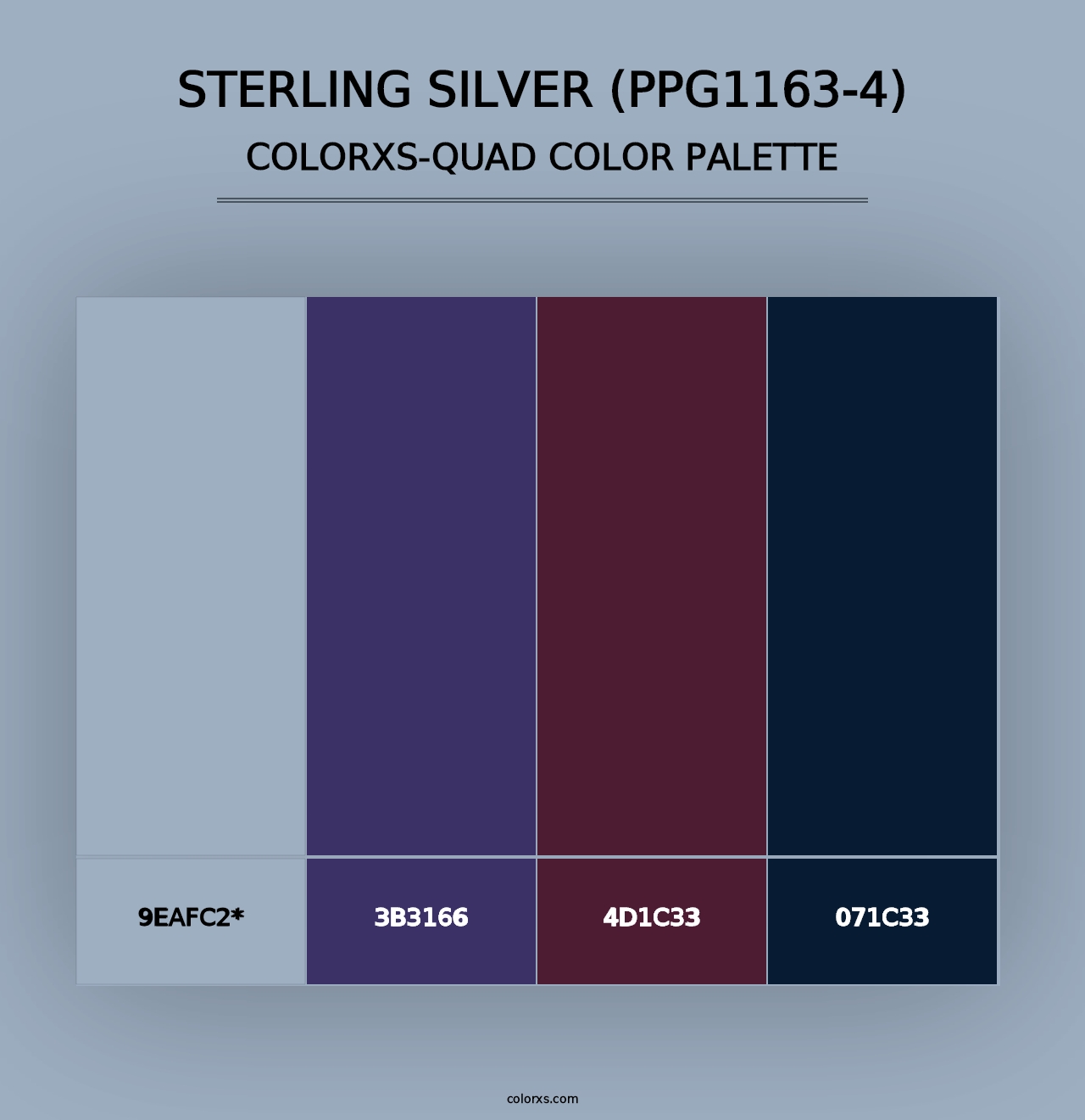 Sterling Silver (PPG1163-4) - Colorxs Quad Palette